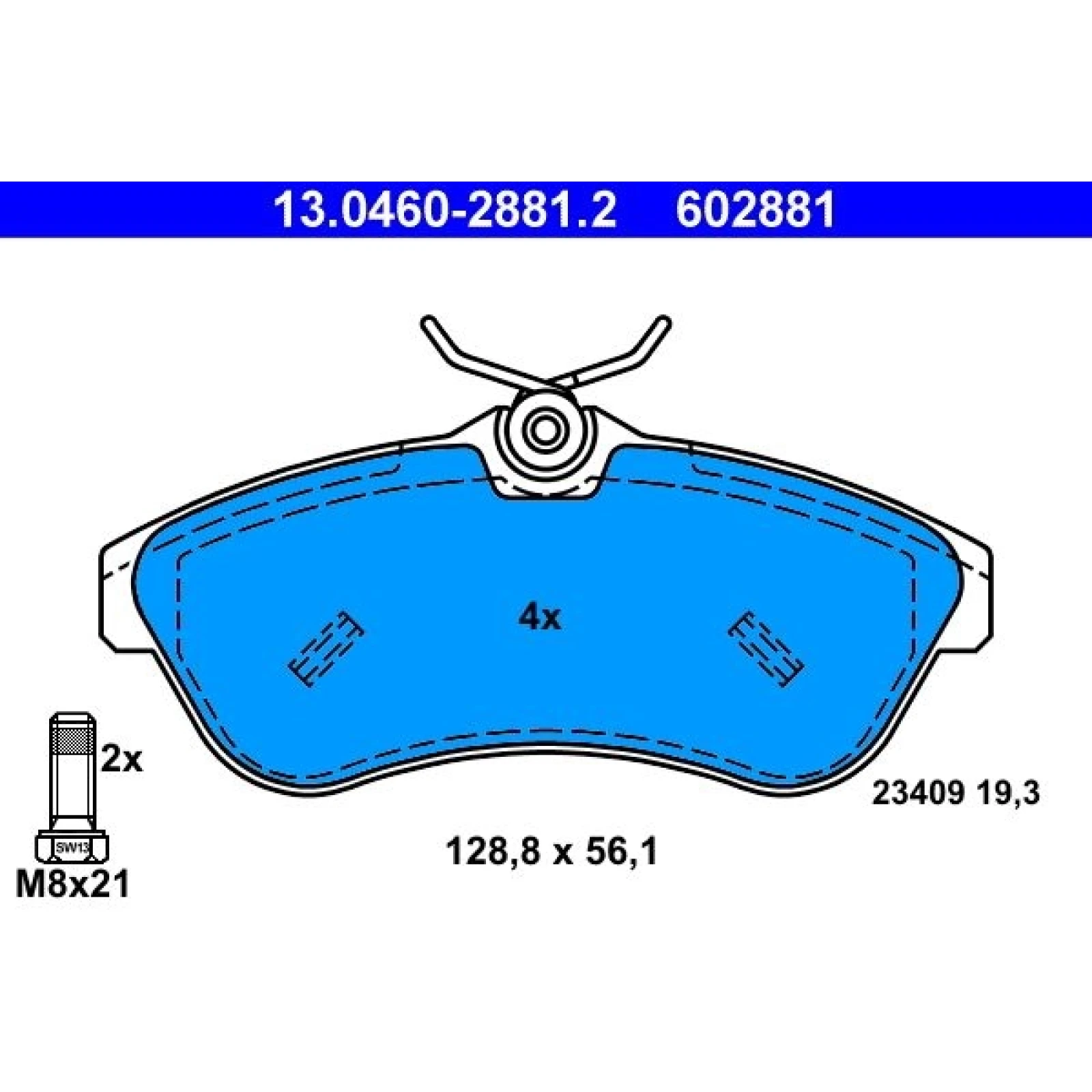 Bremsbelagsatz Citroen P. C2/C3 1,4-1,6 02 13.0460-2881.2