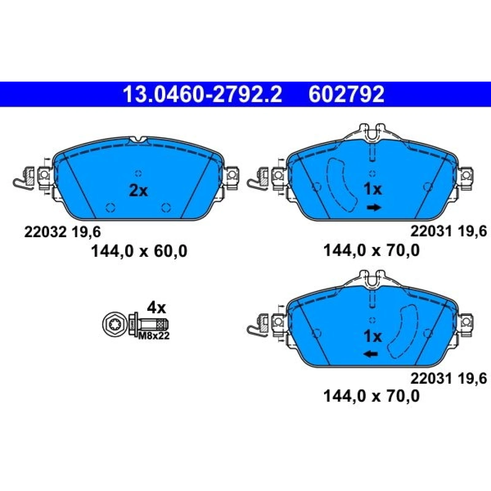 Bremsbelagsatz Db P. W205/W213 1.6-2.1 13 13.0460-2792.2