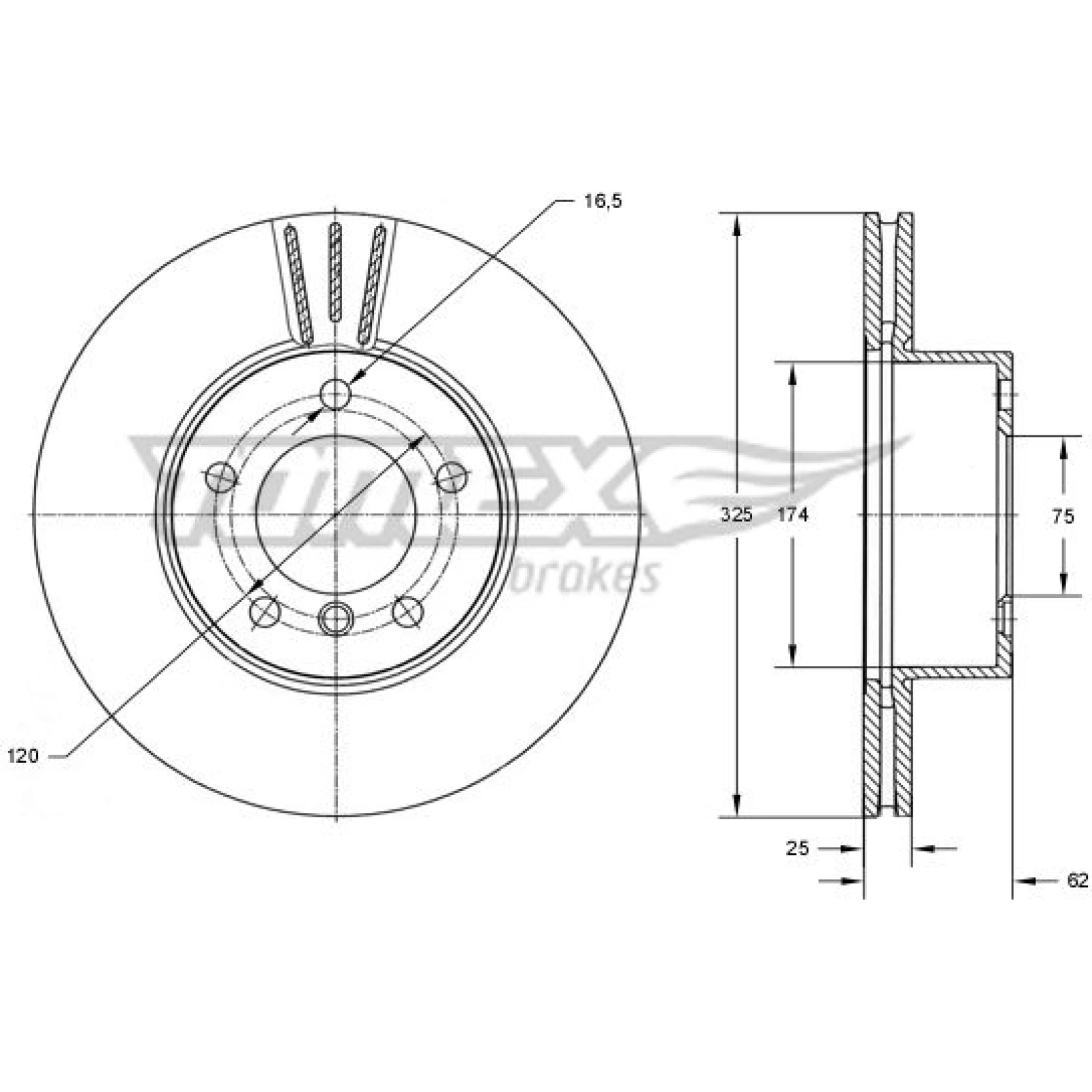 TOMEX brakes Bremsscheibe TX 74-02