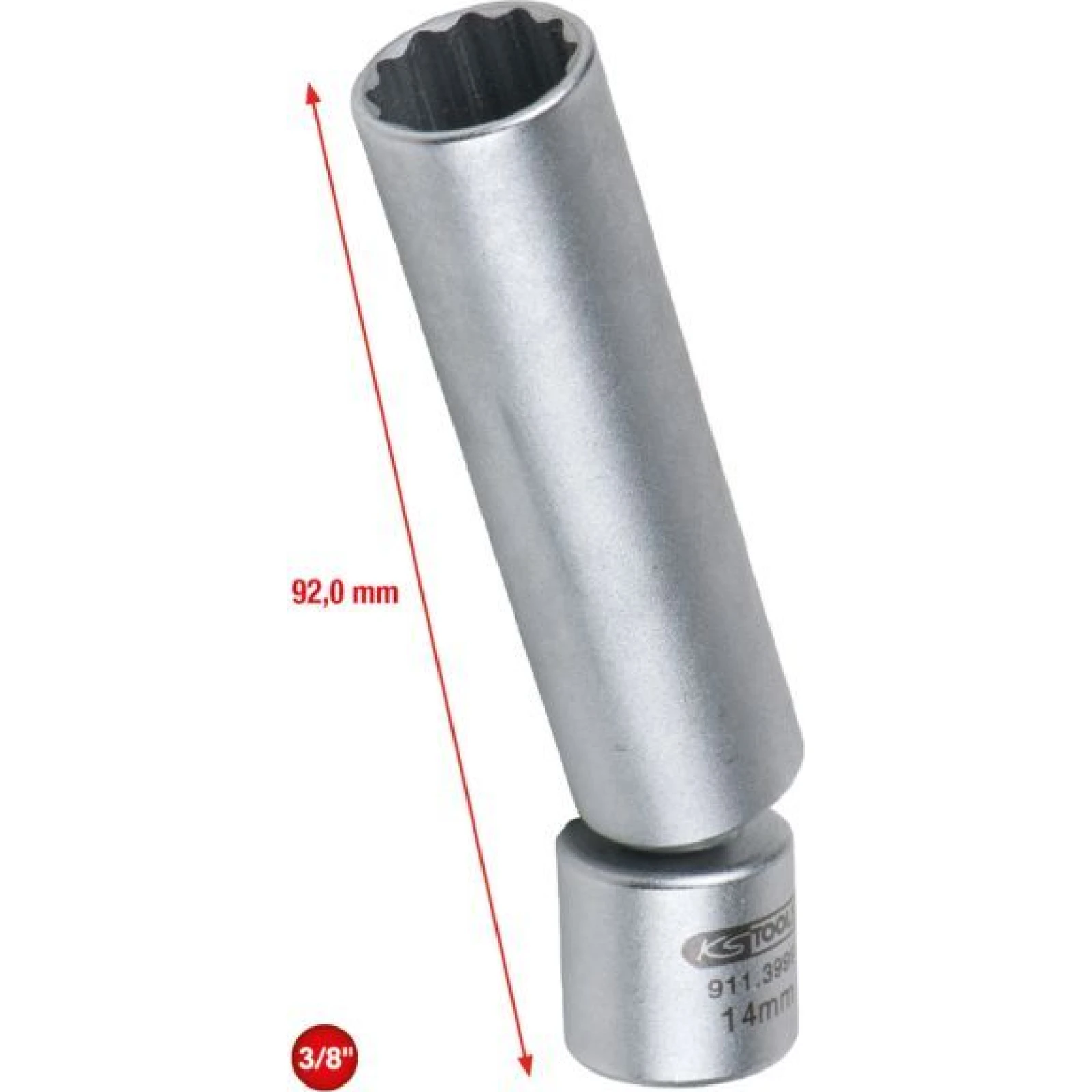 KS TOOLS Spezial-Stecknussmutter für Zündkerzen mit 3/8-Gewinde, 14 mm 911.3999