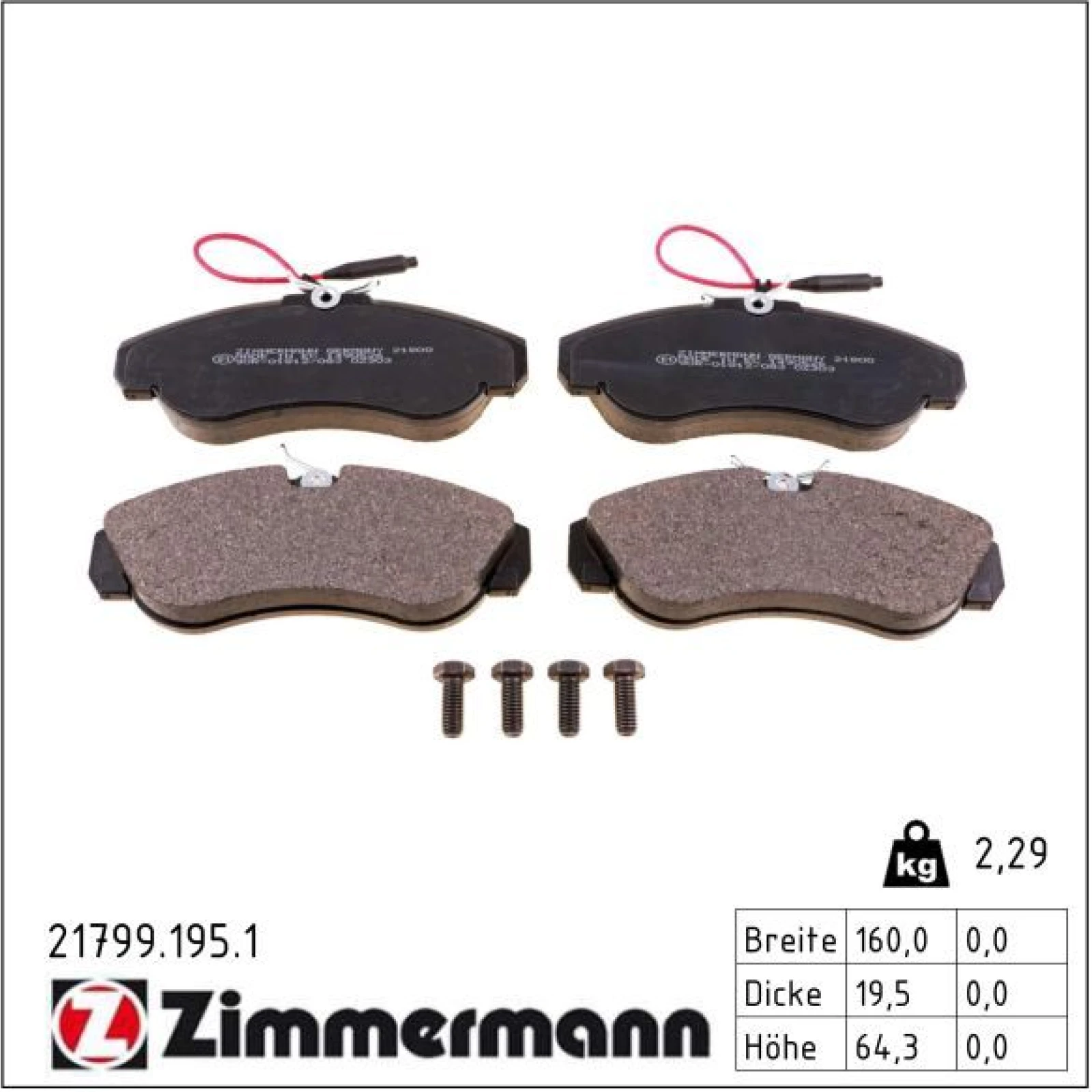 ZIMMERMANN Bremsbeläge 21799.195.1