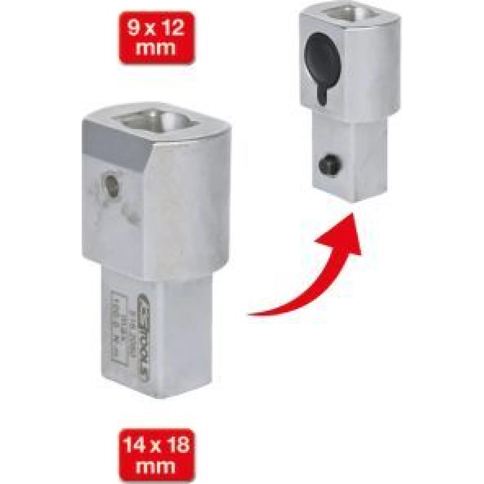 KS TOOLS Schirmadapter 14x18 mm, auf 9x12 mm 516.2050