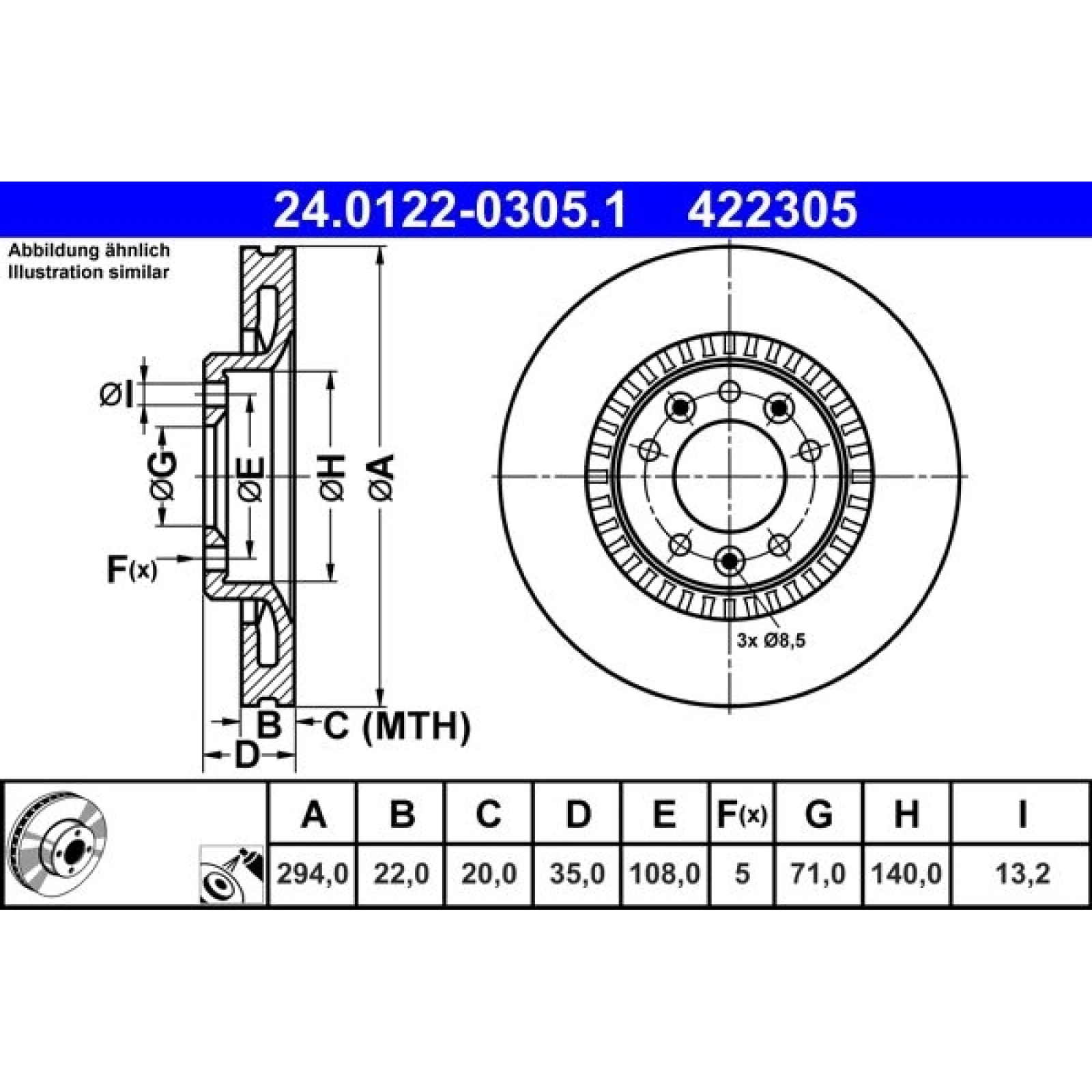 Bremsscheibe 24.0122-0305.1