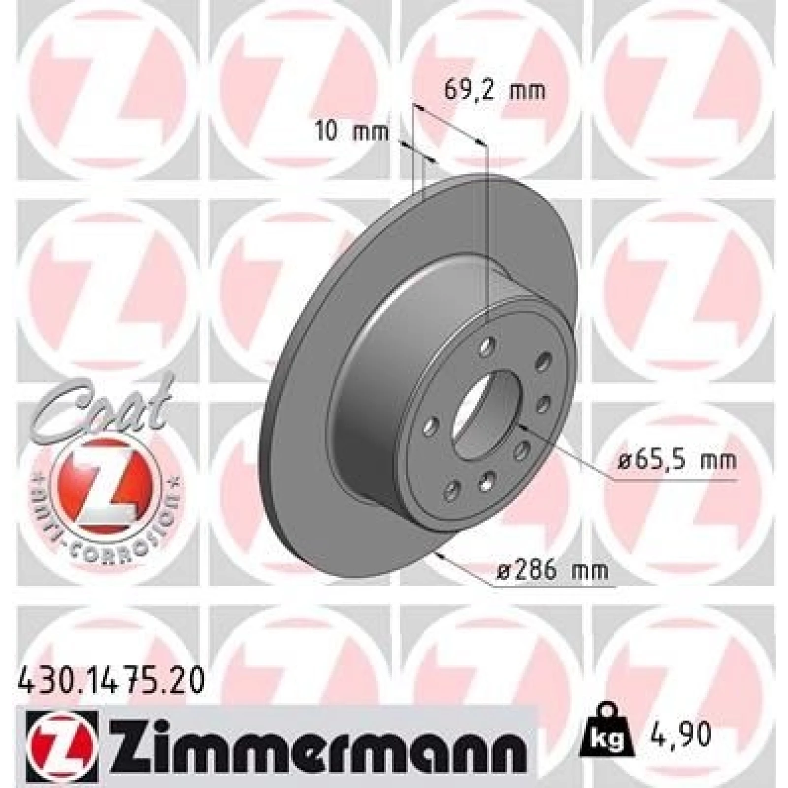 ZIMMERMANN Bremsscheibe 430.1475.20