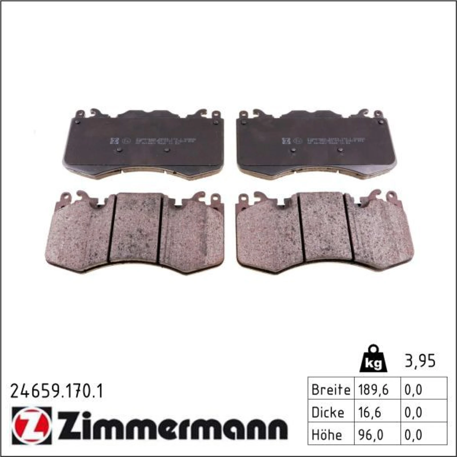 ZIMMERMANN Bremsbeläge 24659.170.1