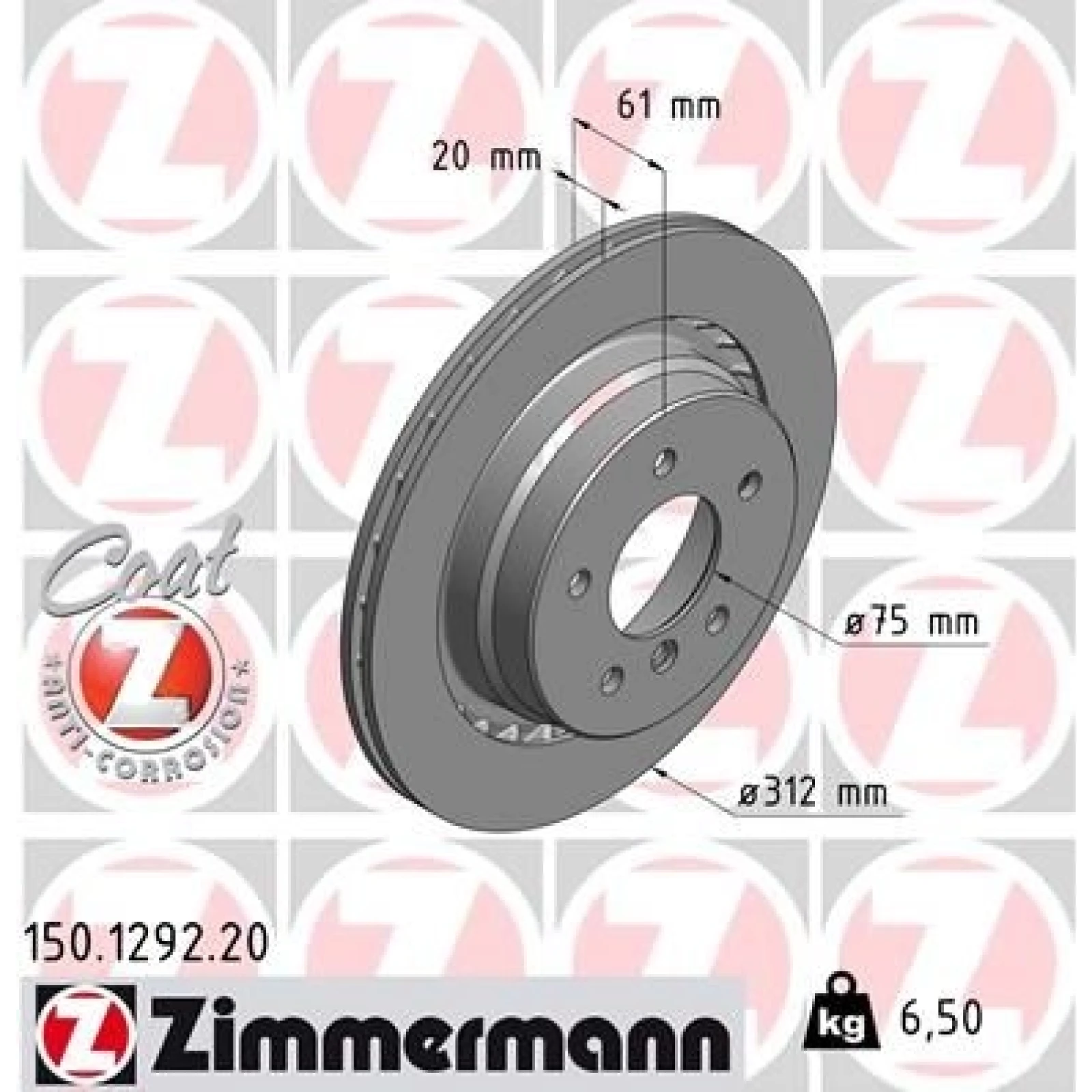 ZIMMERMANN Bremsscheibe 150.1292.20