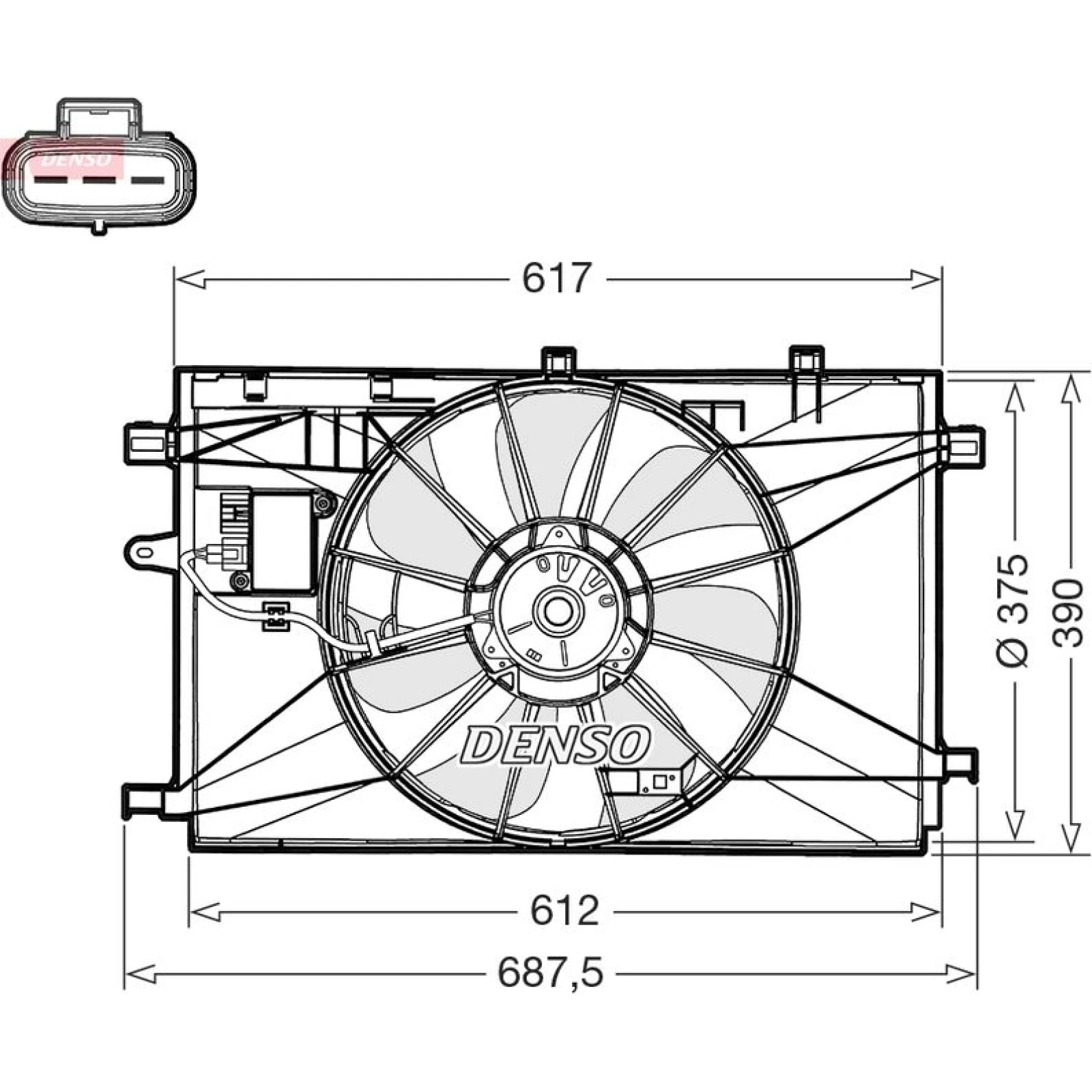 DENSO Lüfter, Motorkühlung DER50003