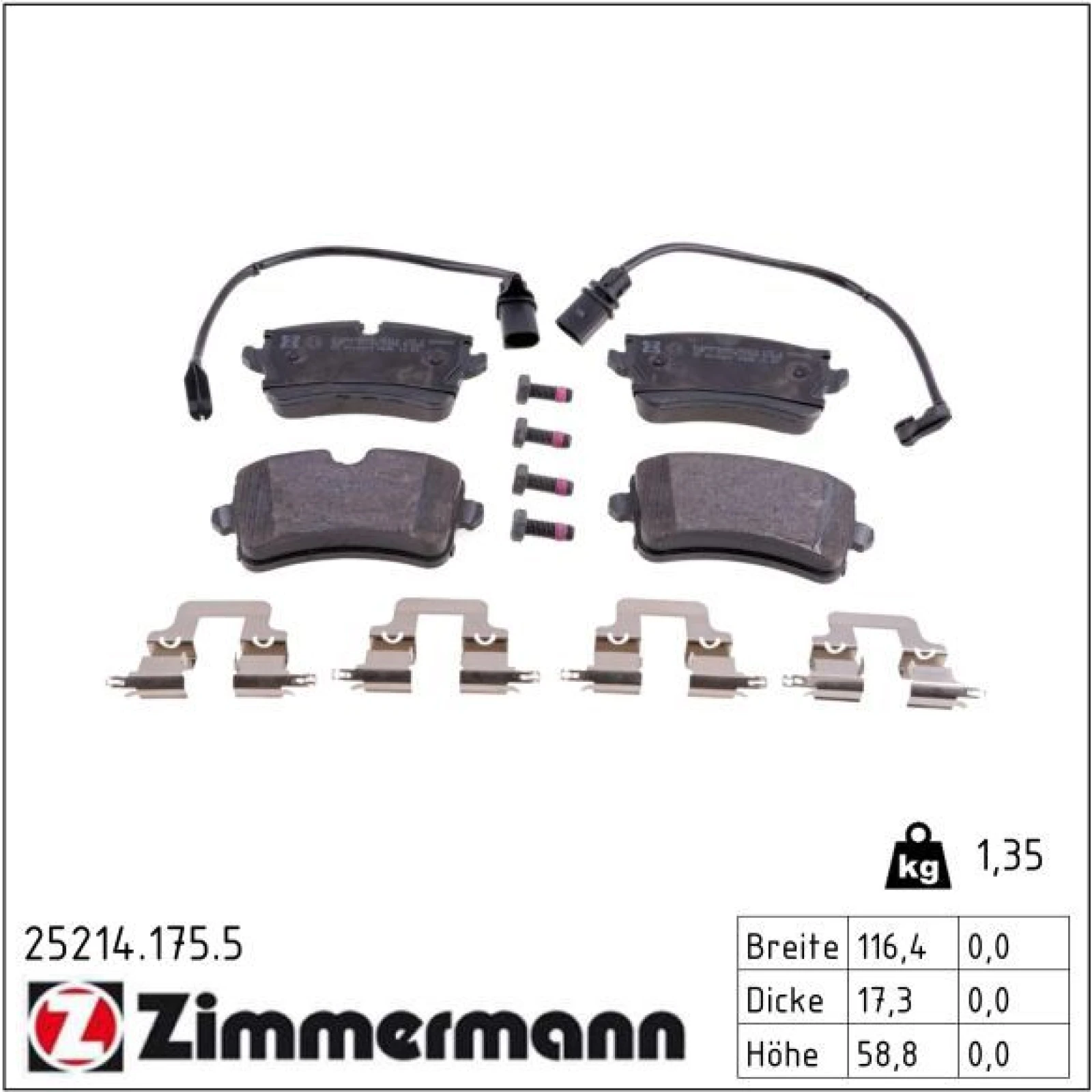 ZIMMERMANN Bremsbeläge 25214.175.5