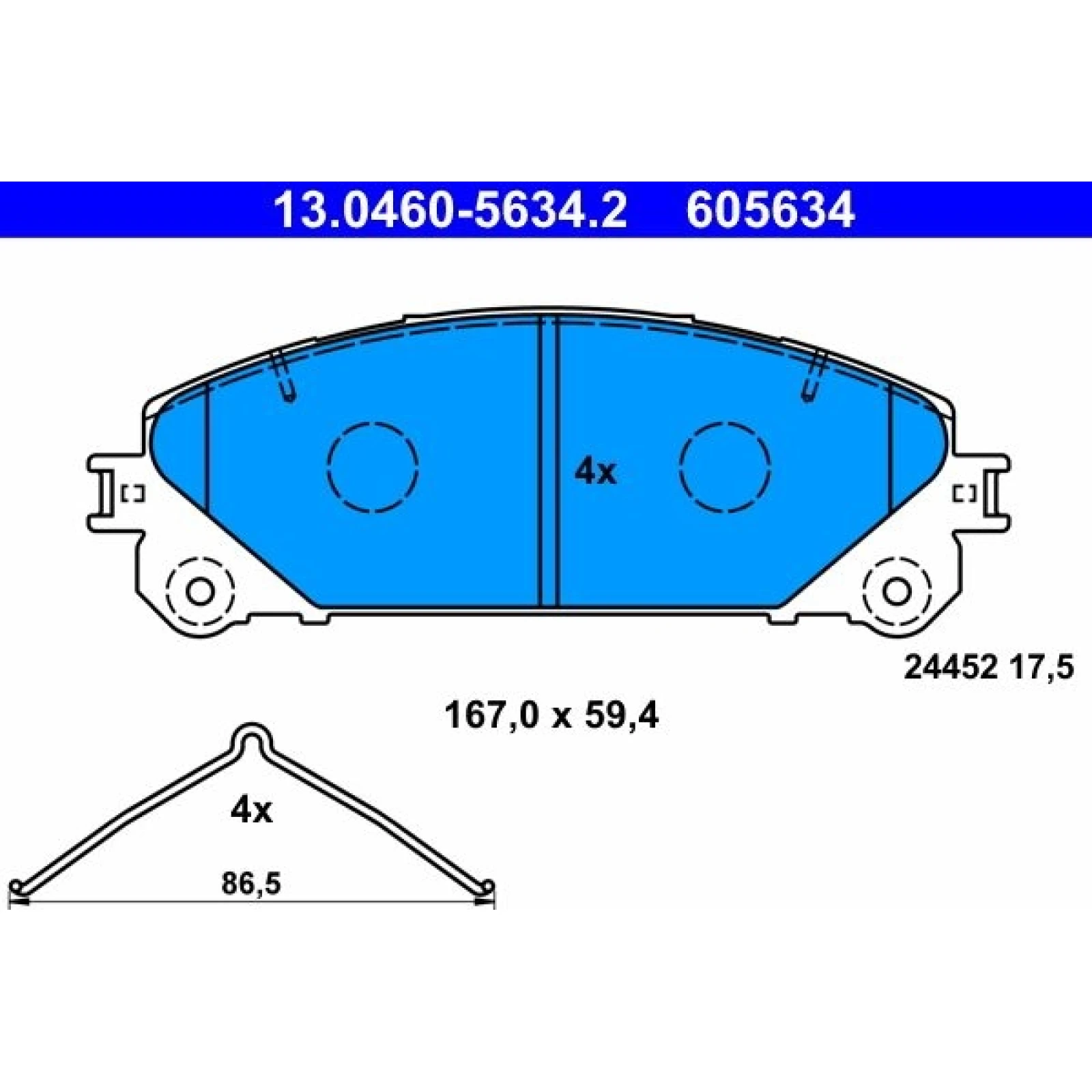 Bremsbelagsatz Lexus P. Rx 09-15/Nx 14 13.0460-5634.2