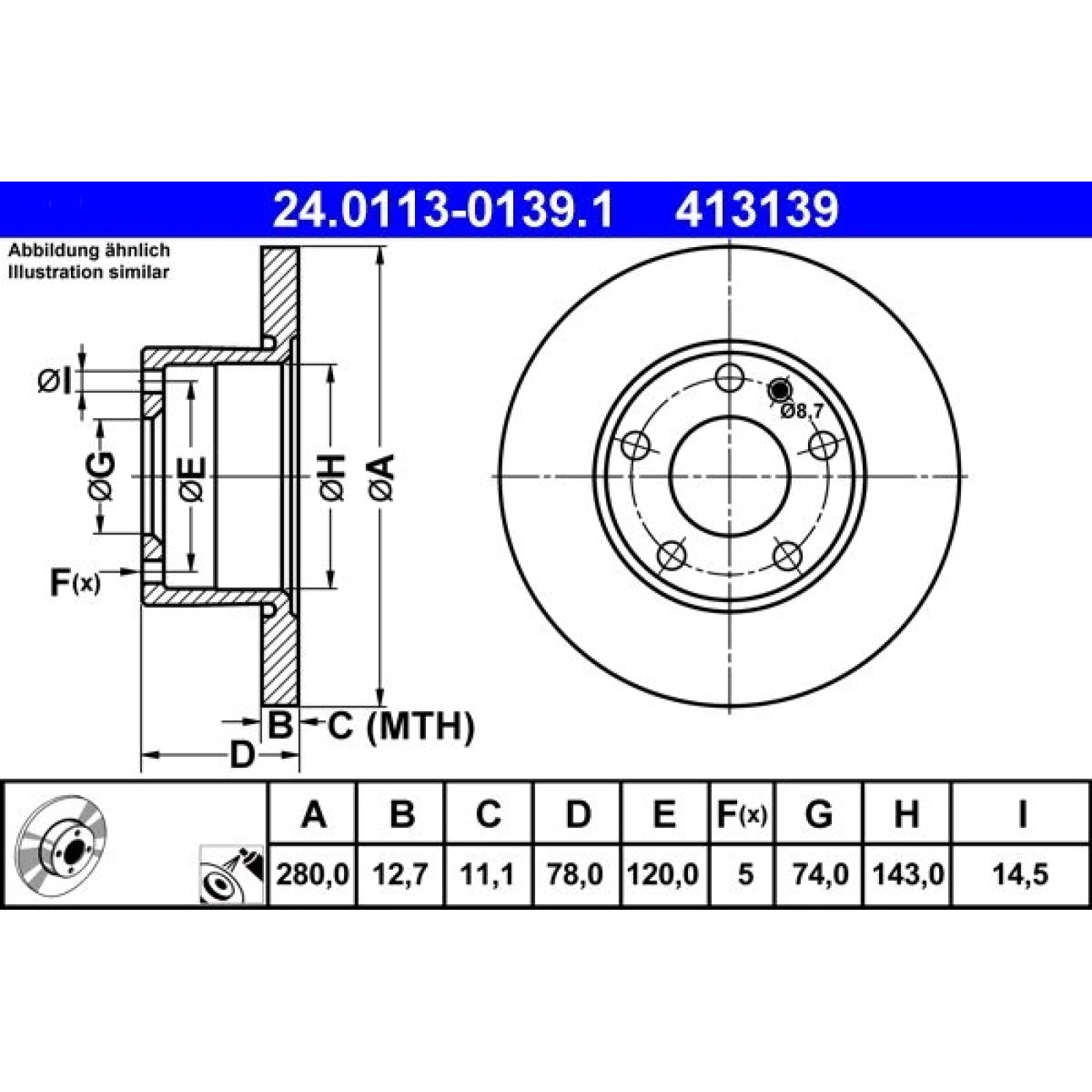 BREMSSCHEIBE 24.0113-0139.1