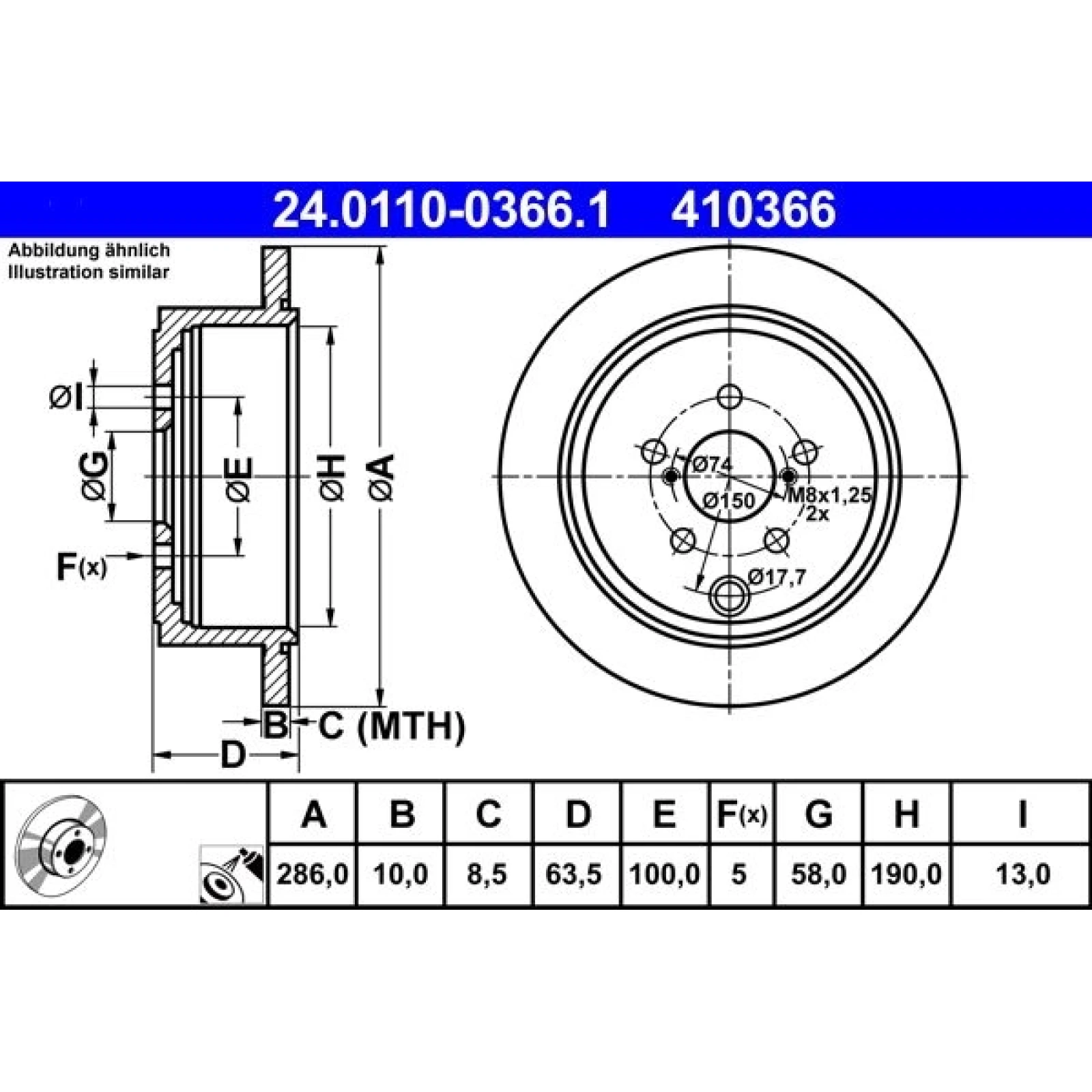 Bremsscheibe Subaru T. Forester/Impreza/Legacy/Outback 08 24.0110-0366.1