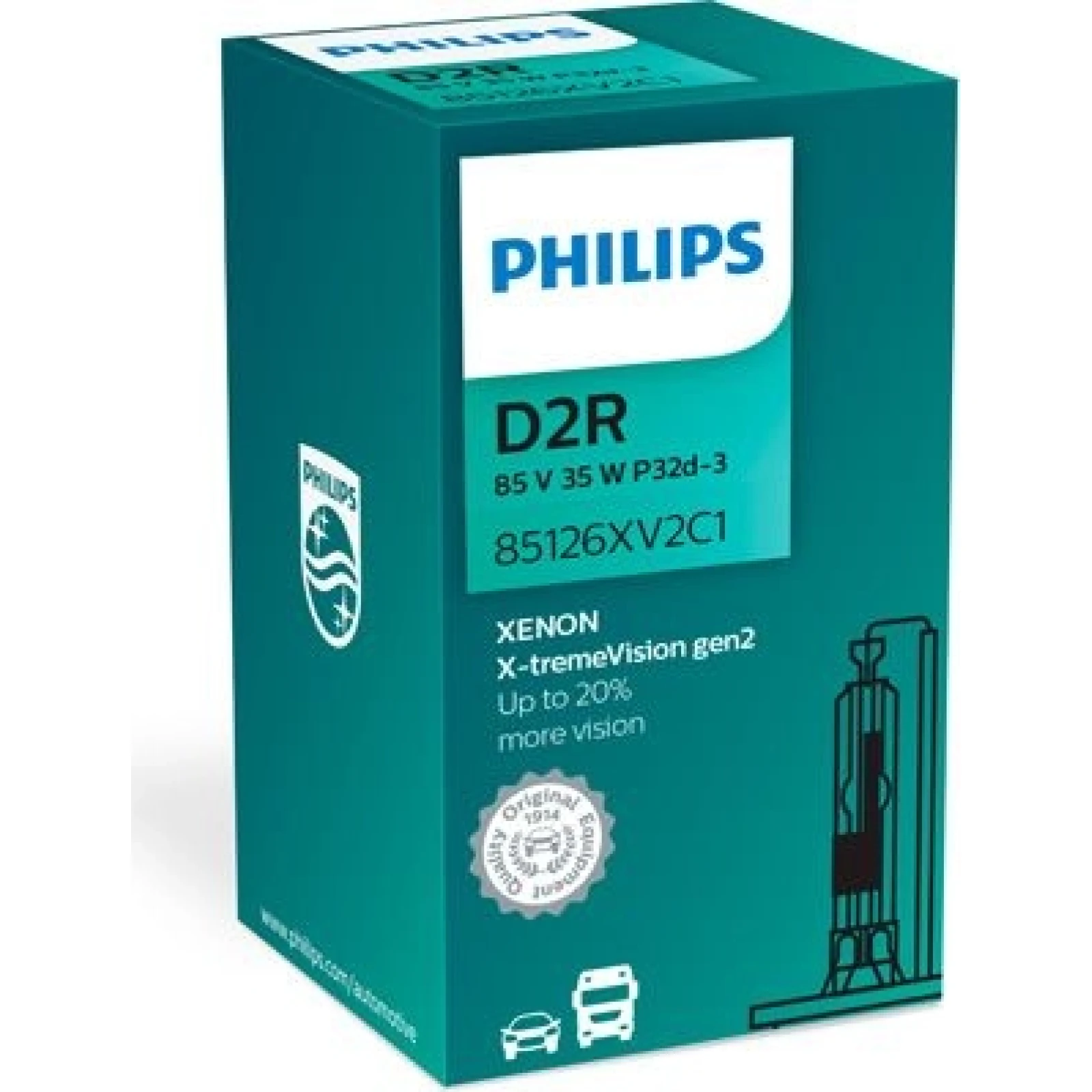 D2R 35W P32d-3 Xenon X-treme Vision +20% 1 St. Philips 85126XV2C1
