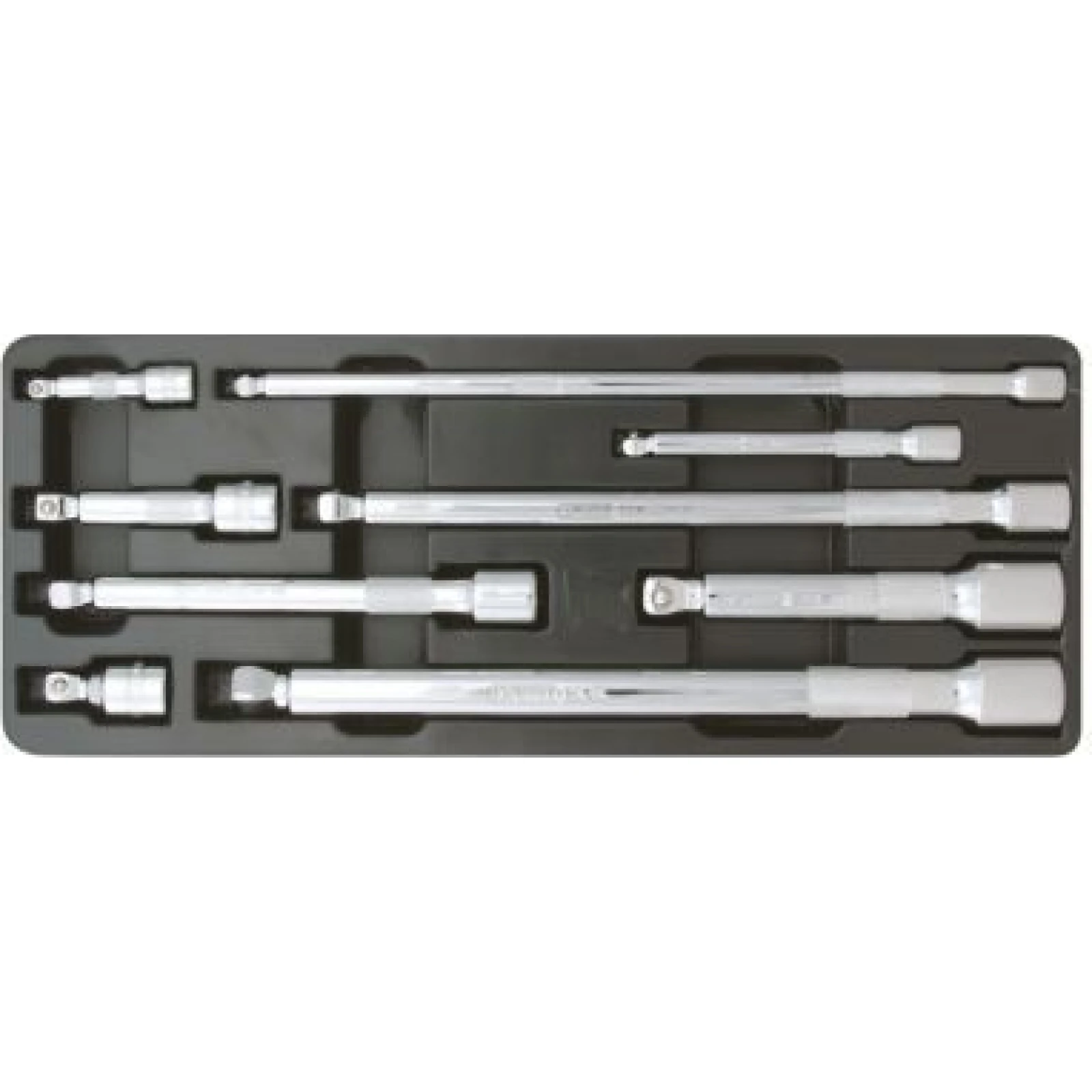 KS TOOLS Zusammenklappbares Verlängerungsset 1/4 +3/8 +1/2 CHROMEplus, 9-teilig 918.0009