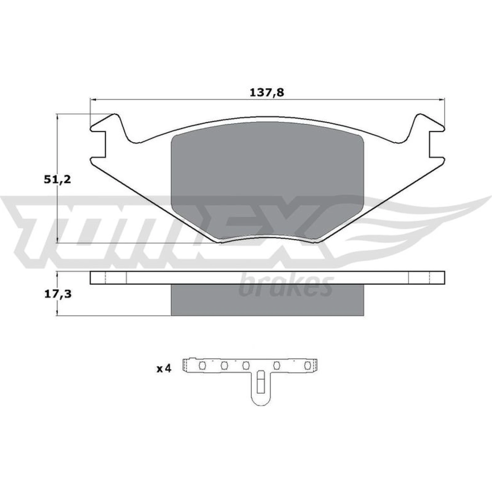 TOMEX brakes Bremsbelagsatz, Scheibenbremse TX 10-15