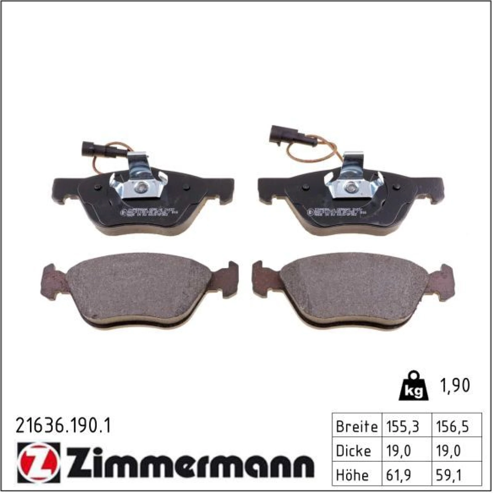 ZIMMERMANN Bremsbeläge 21636.190.1