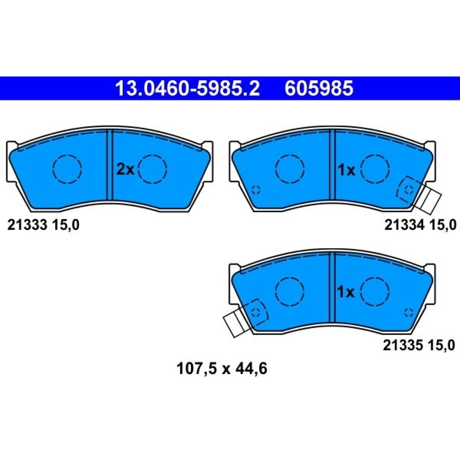 Bremsbelagsatz Suzuki P. Alto/Swift 1.0-1.3 86-04 13.0460-5985.2