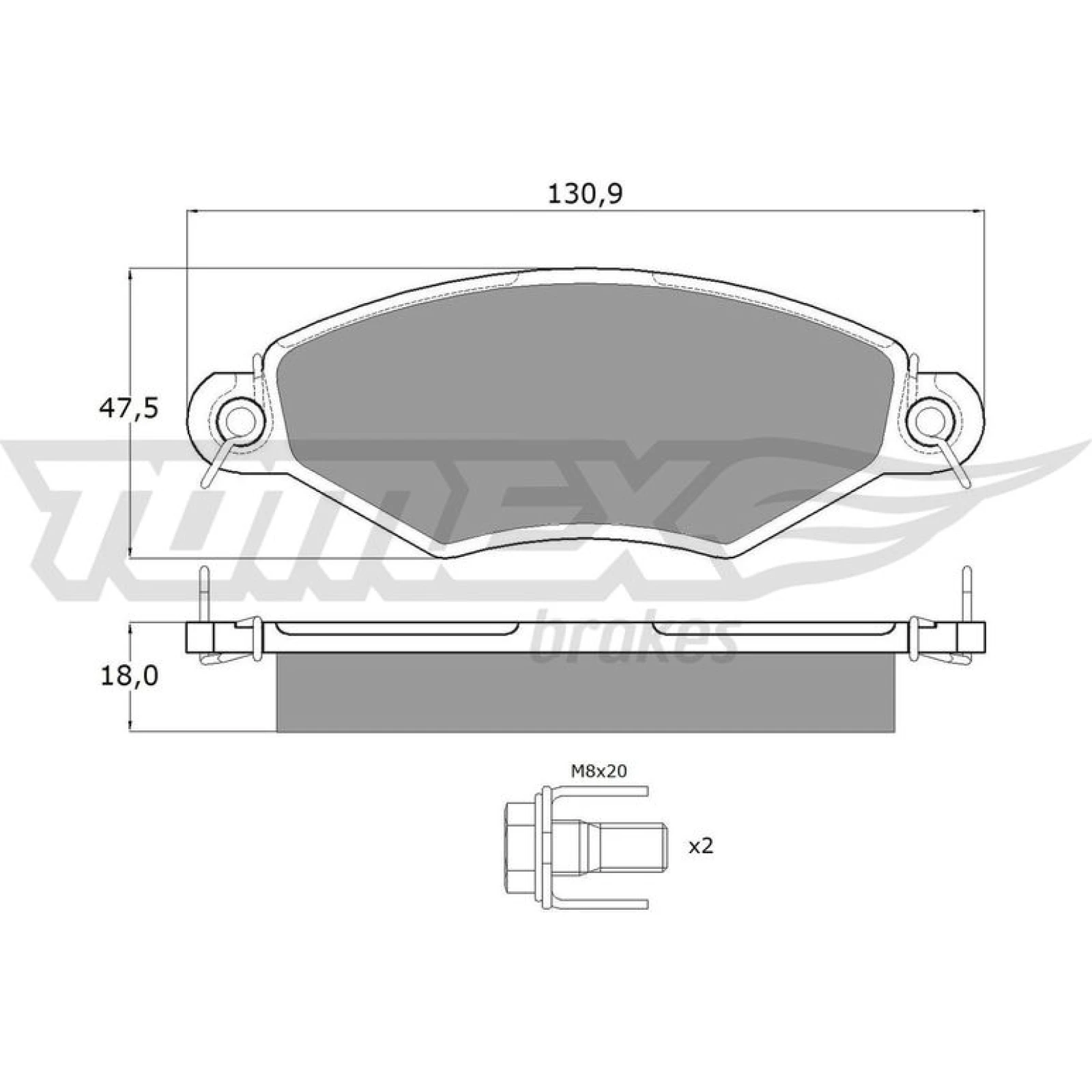 TOMEX brakes Bremsbelagsatz, Scheibenbremse TX 12-15
