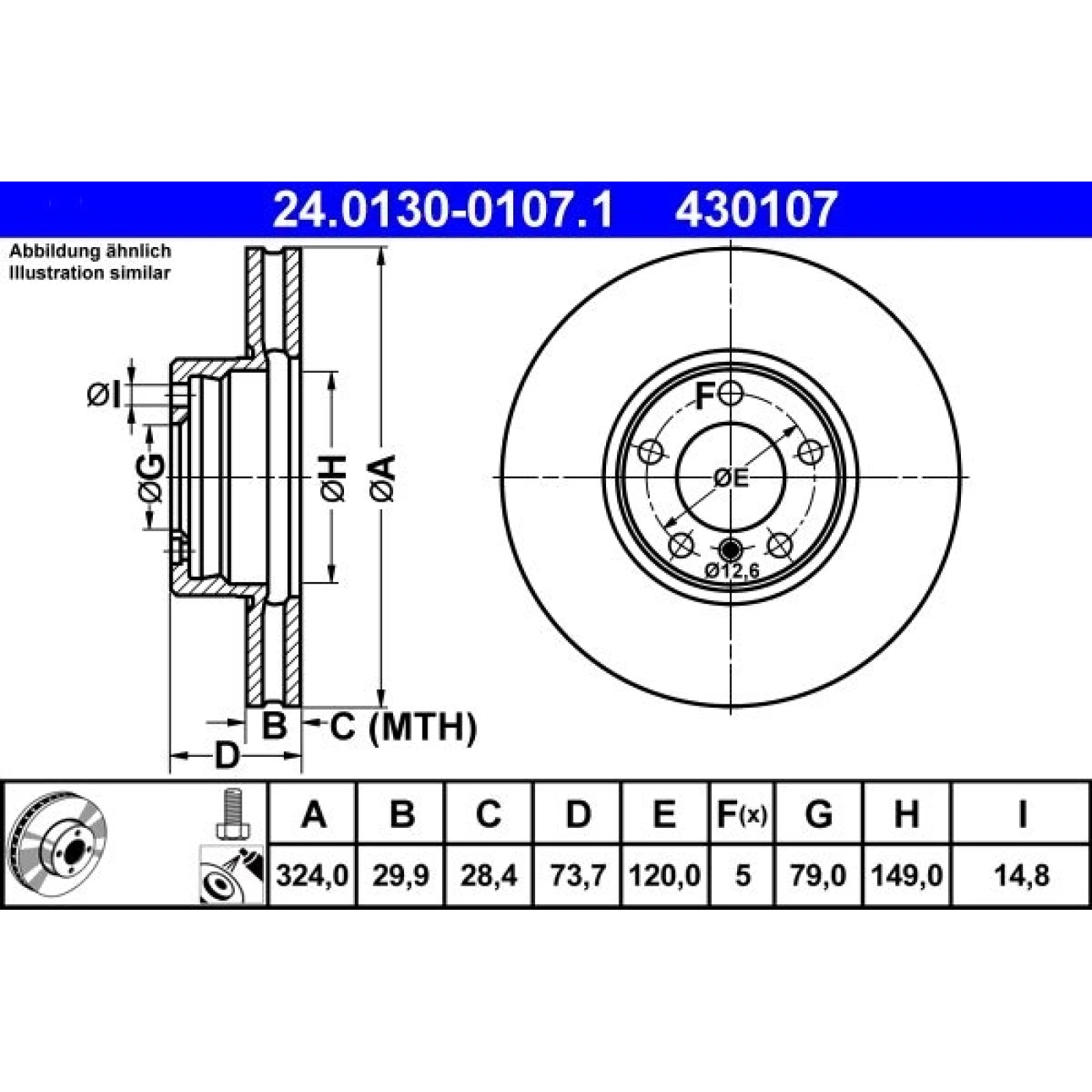 Bremsscheibe Bmw S. E39 96-04 24.0130-0107.1