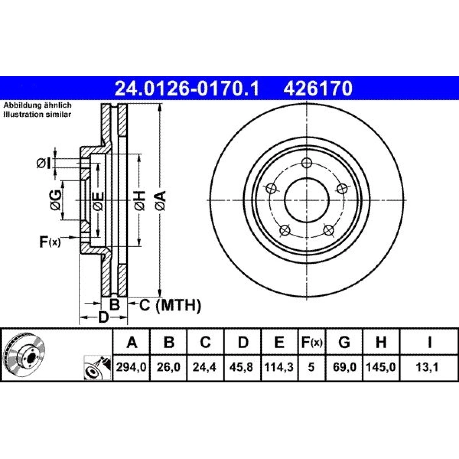 Bremsscheibe 24.0126-0170.1