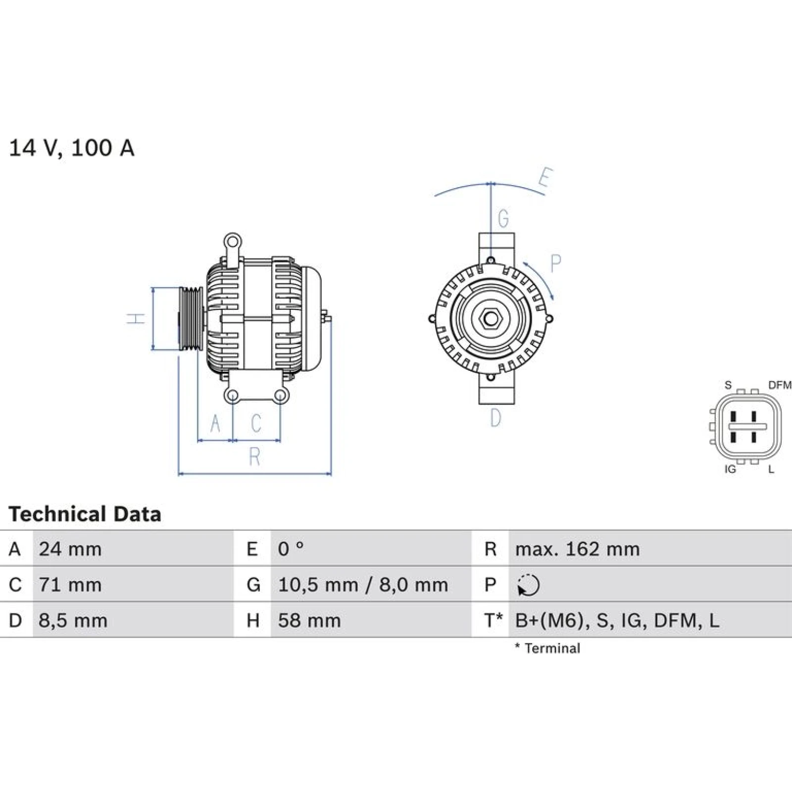 Bosch Lichtmaschine 0 986 082 080