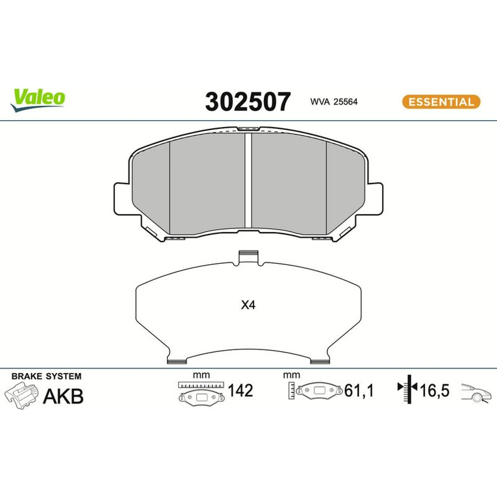 VALEO Bremsbeläge 601330