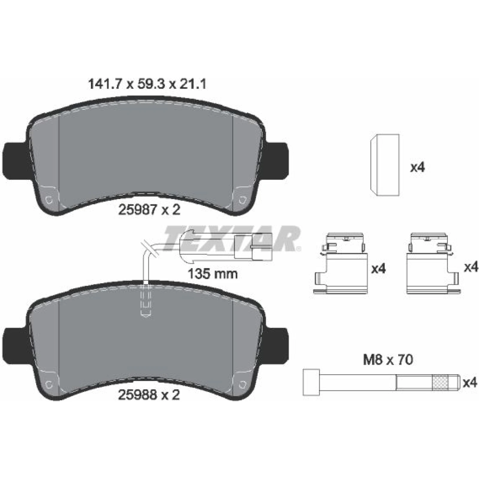 Bremsbelagsatz Citroen T. Jumper 2.0 Blue Hdi 15 2598701