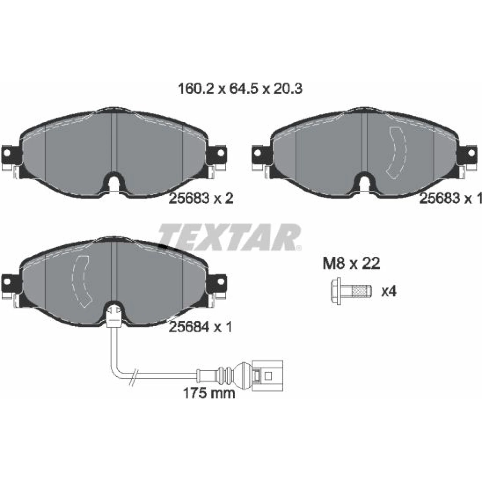 Bremsbelagsatz Vw P. Golf Vii/A3/Octavia/Leon 12 2568301