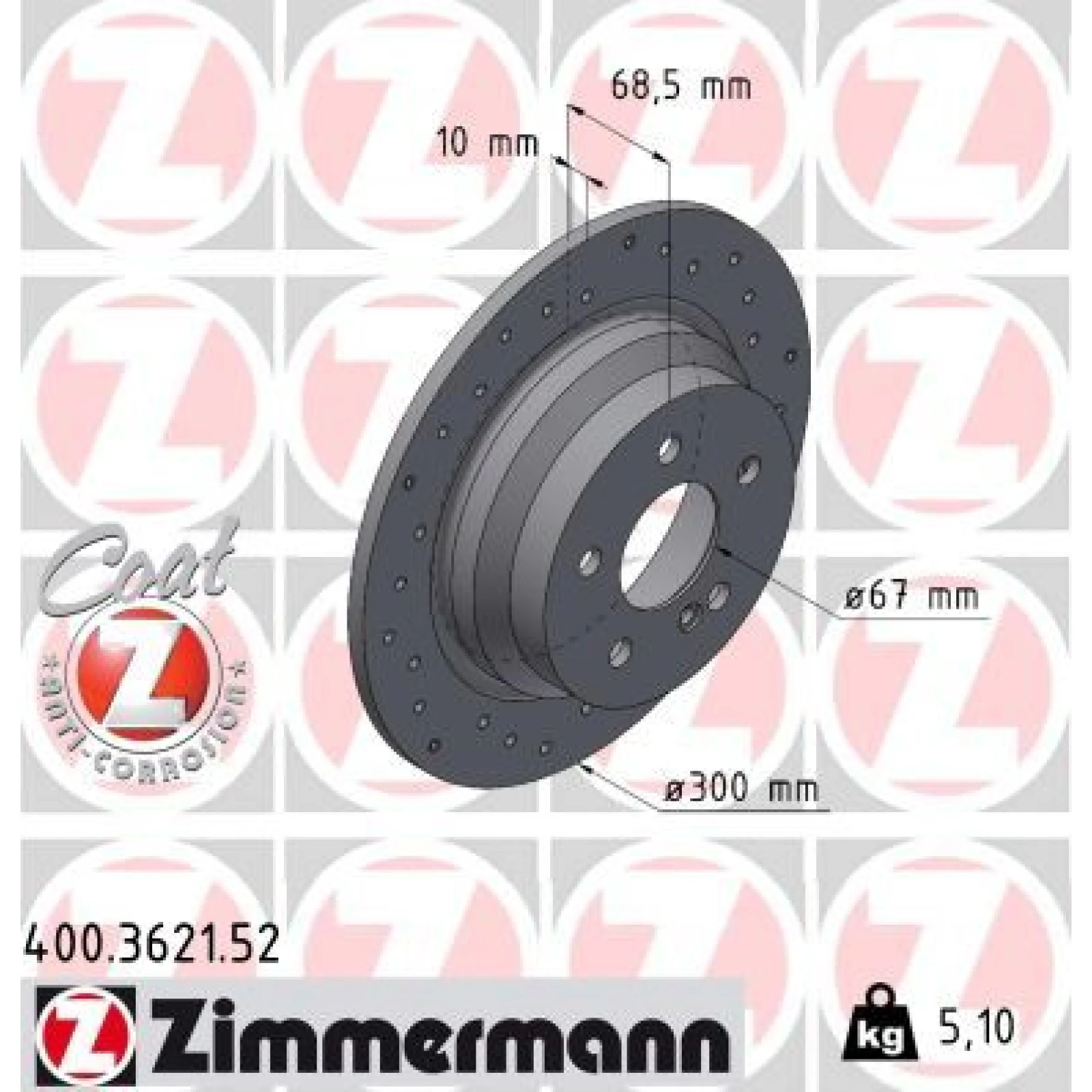 ZIMMERMANN Bremsscheibe 400.3621.52