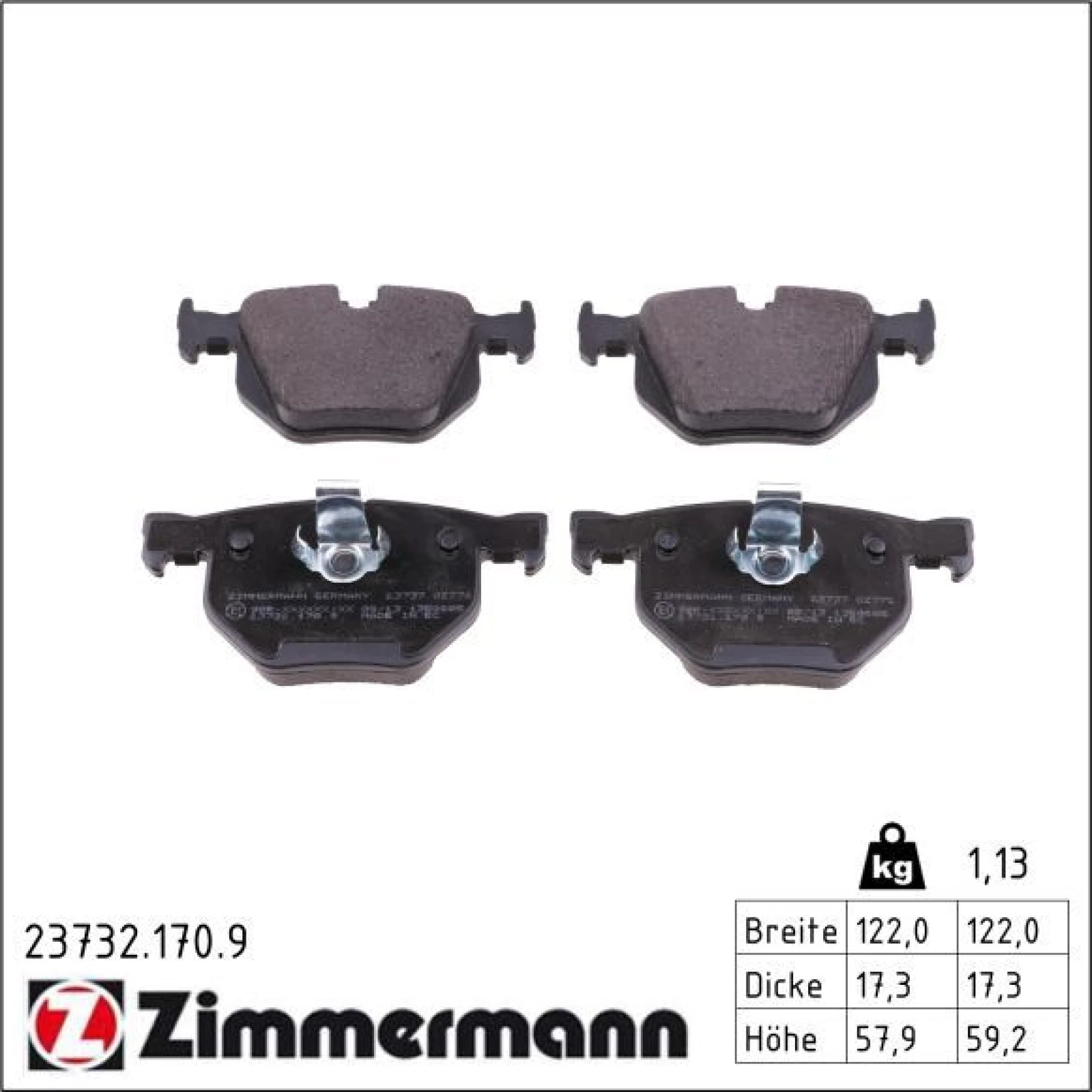 ZIMMERMANN Bremsbeläge 23732.170.9
