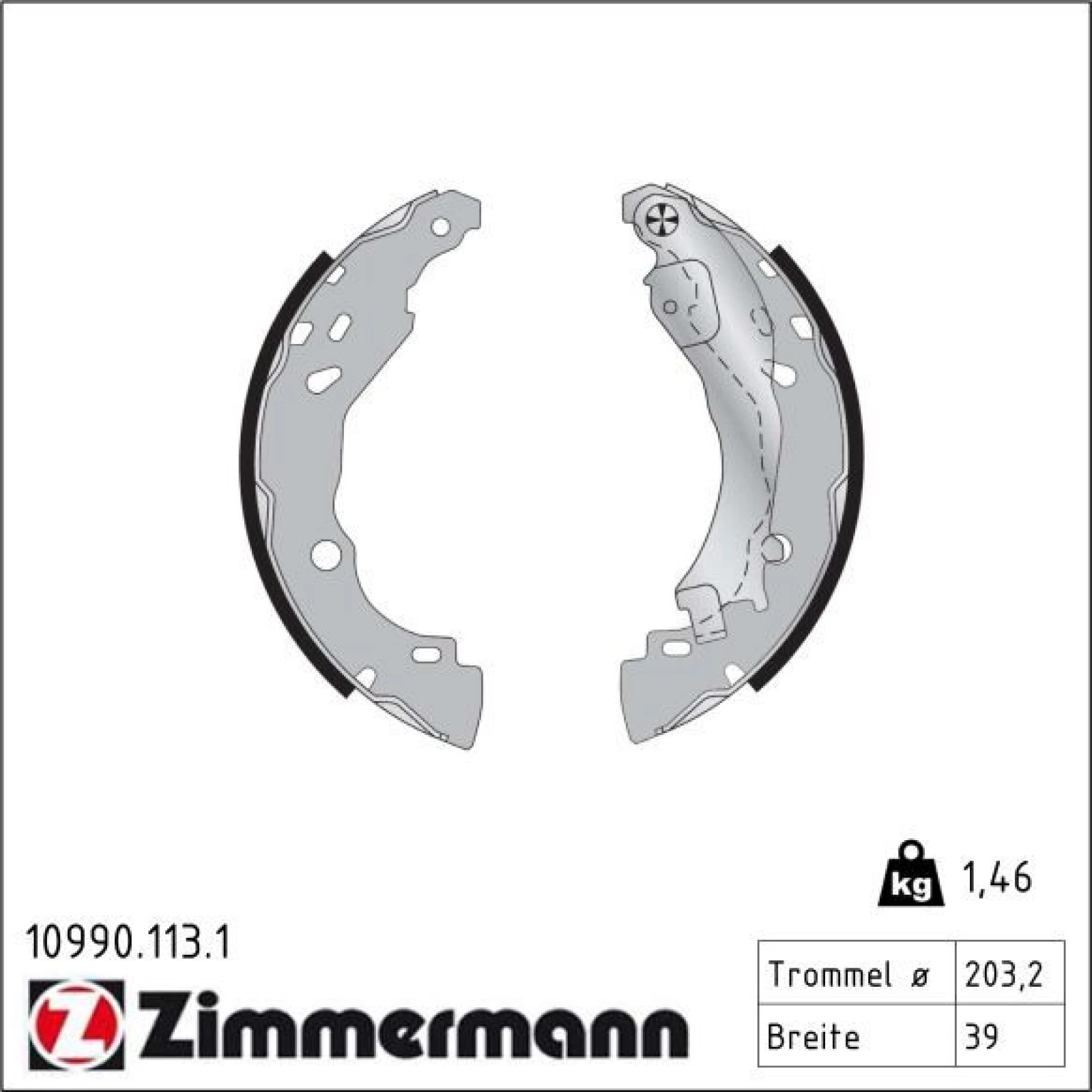 ZIMMERMANN Bremsbacken 10990.113.1
