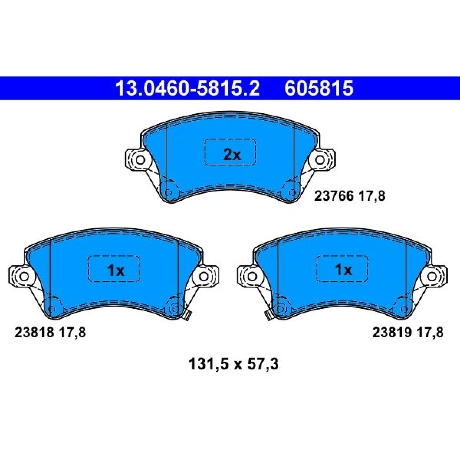 Bremsbelagsatz Toyota P. Corolla 1.4-2.0 D-4D 01-07 13.0460-5815.2