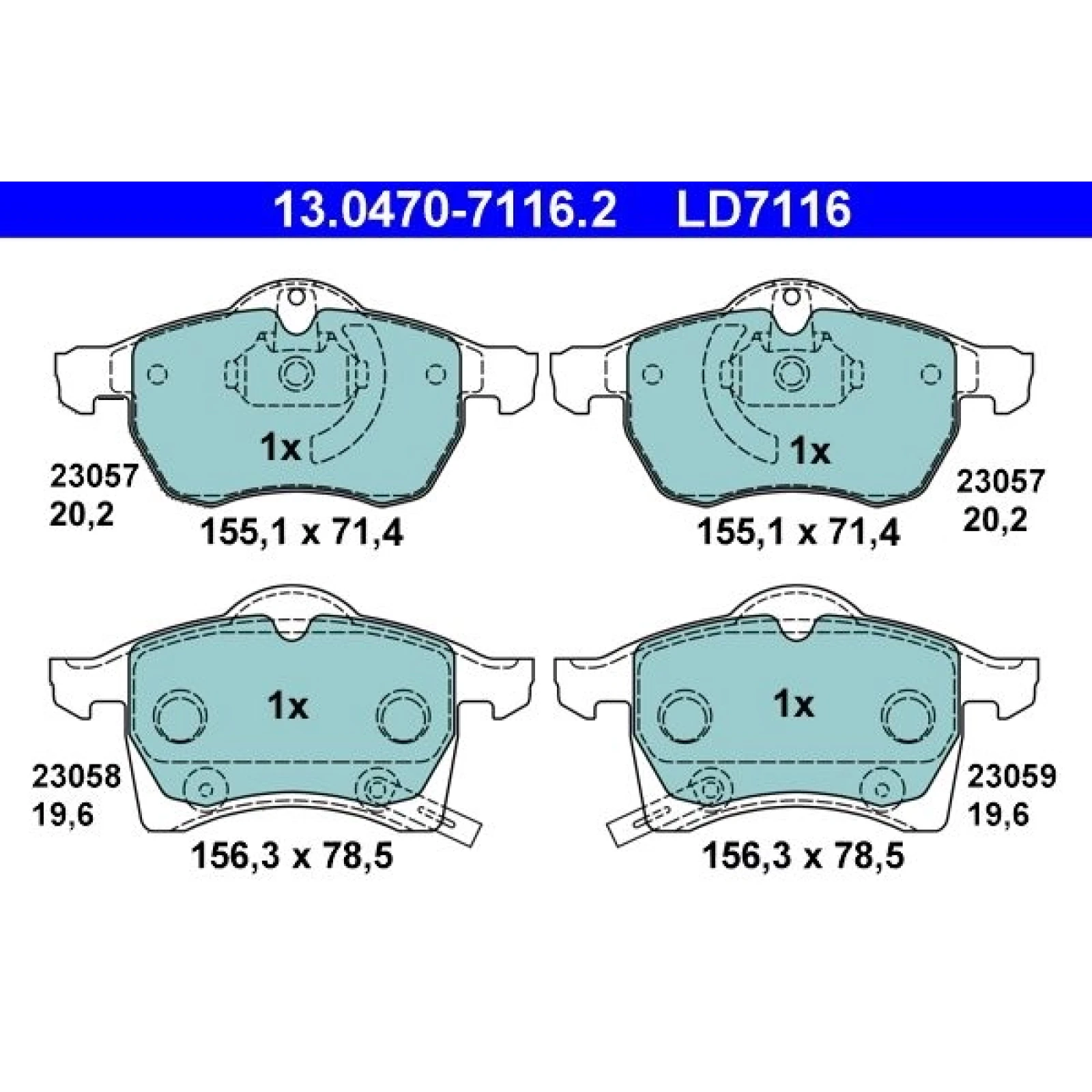 Bremsbelagsatz Opel P. Astra G/Zafira 1,6-2,2 98-05 Keramik 13.0470-7116.2