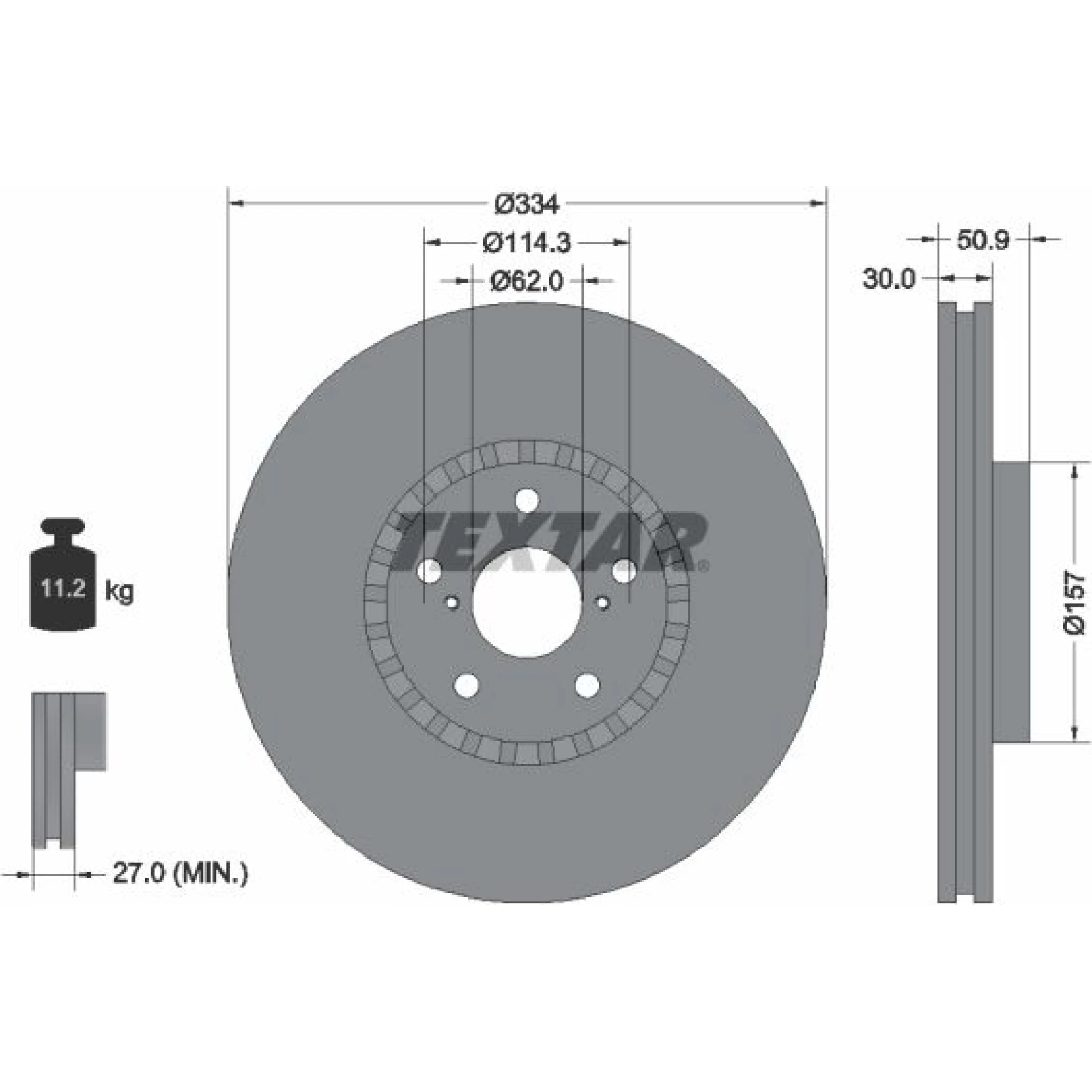 Textar Bremsscheibe 92147903 – rechts