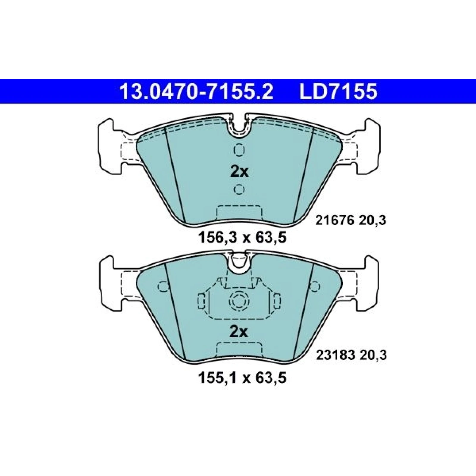 Bremsbelagsatz Bmw P. 3/X3/Z4 2.0-3.0 00-11 Keramik 13.0470-7155.2