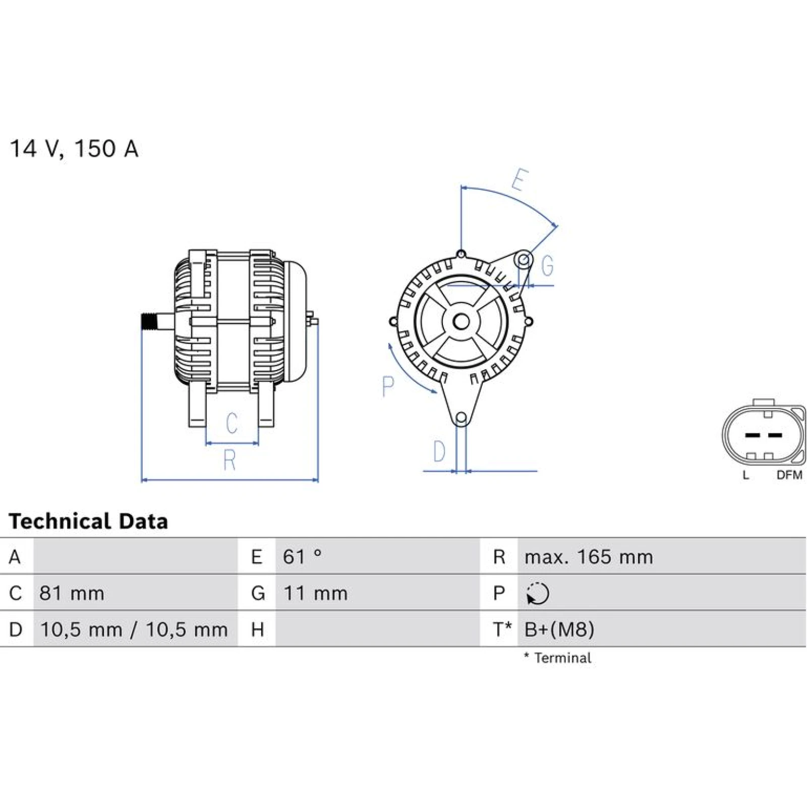 Bosch Automotive Generator 0986082310