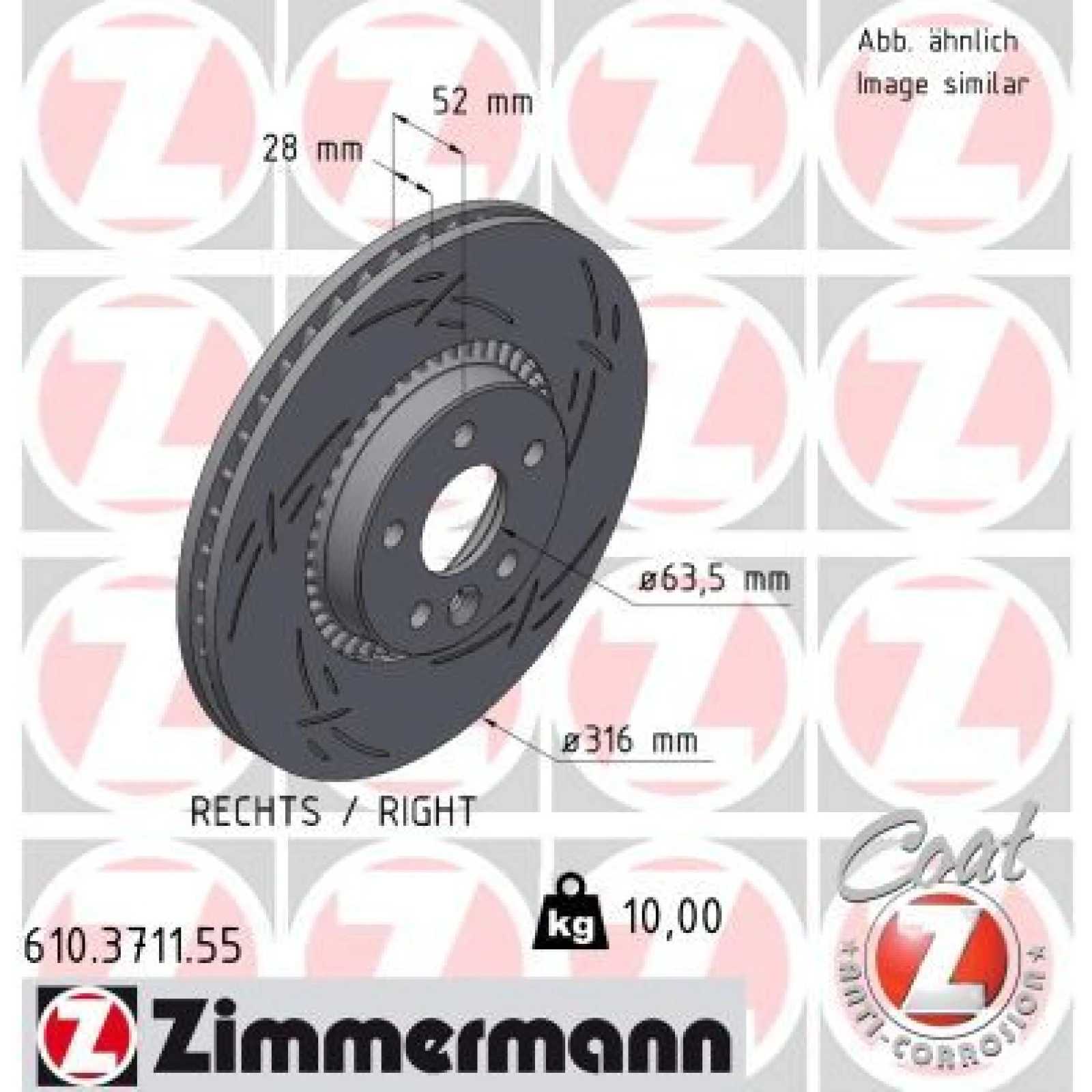 ZIMMERMANN Bremsscheibe 610.3711.55