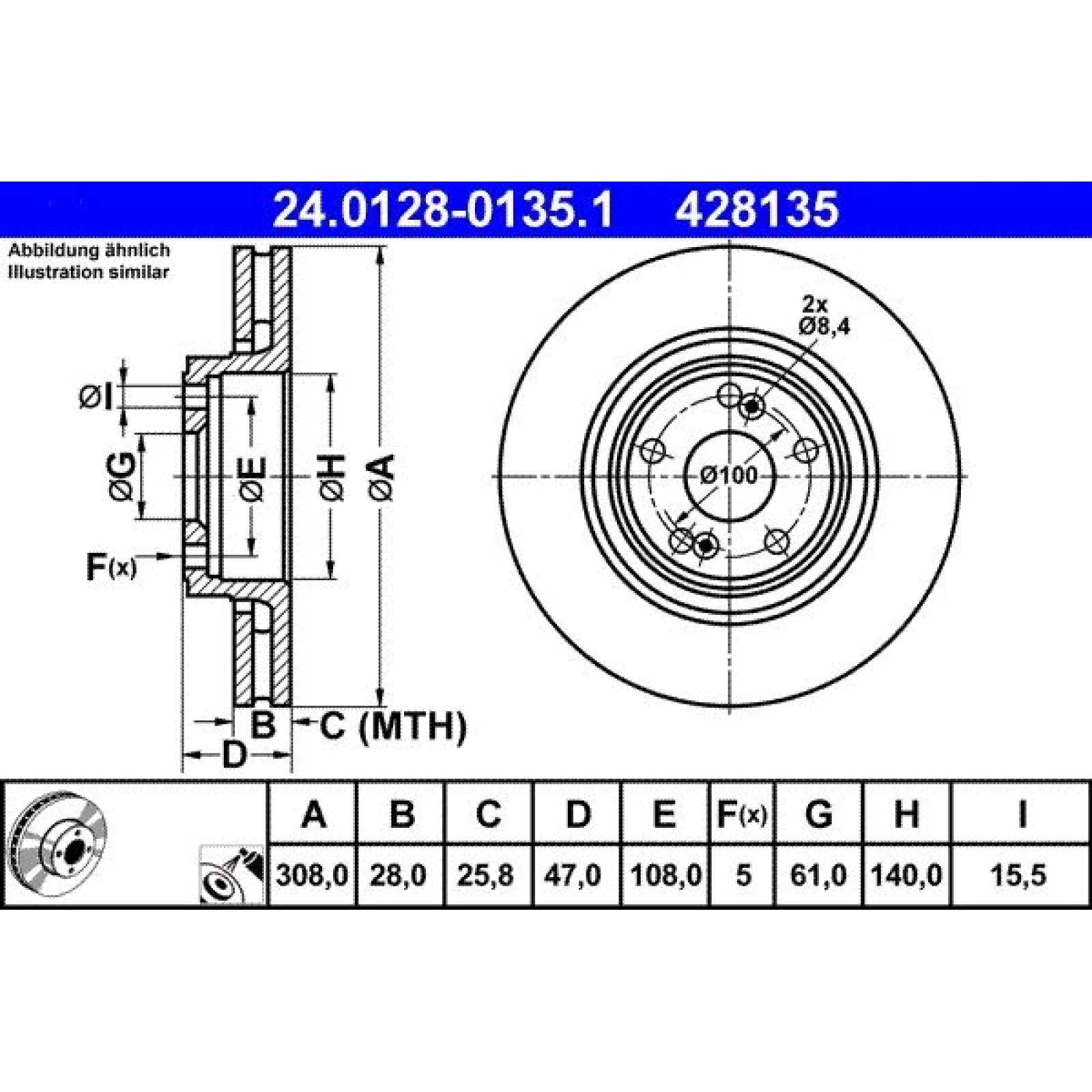 Bremsscheibe 24.0128-0135.1