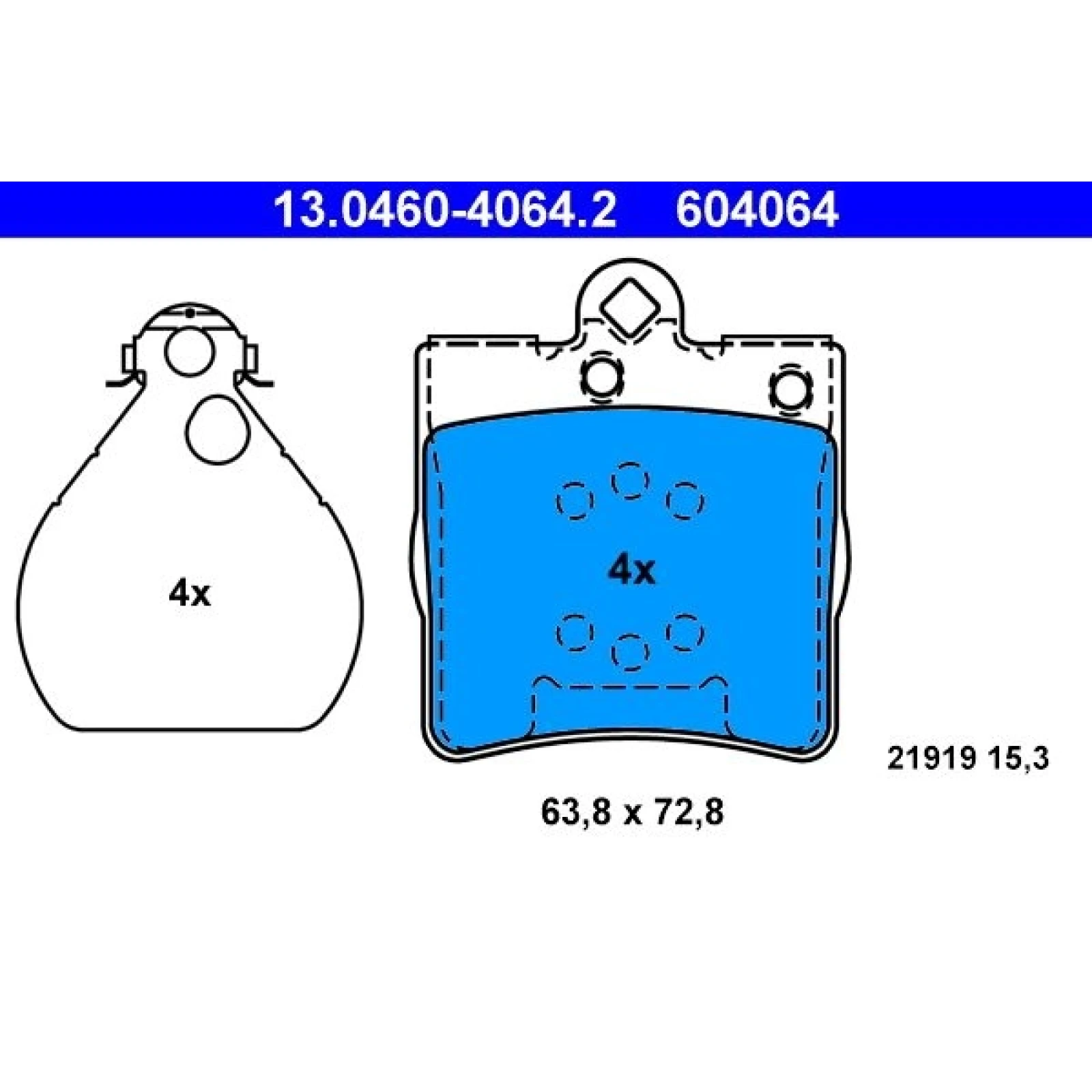 Bremsbelagsatz Db T. W202/W203/W210 95-07 13.0460-4064.2