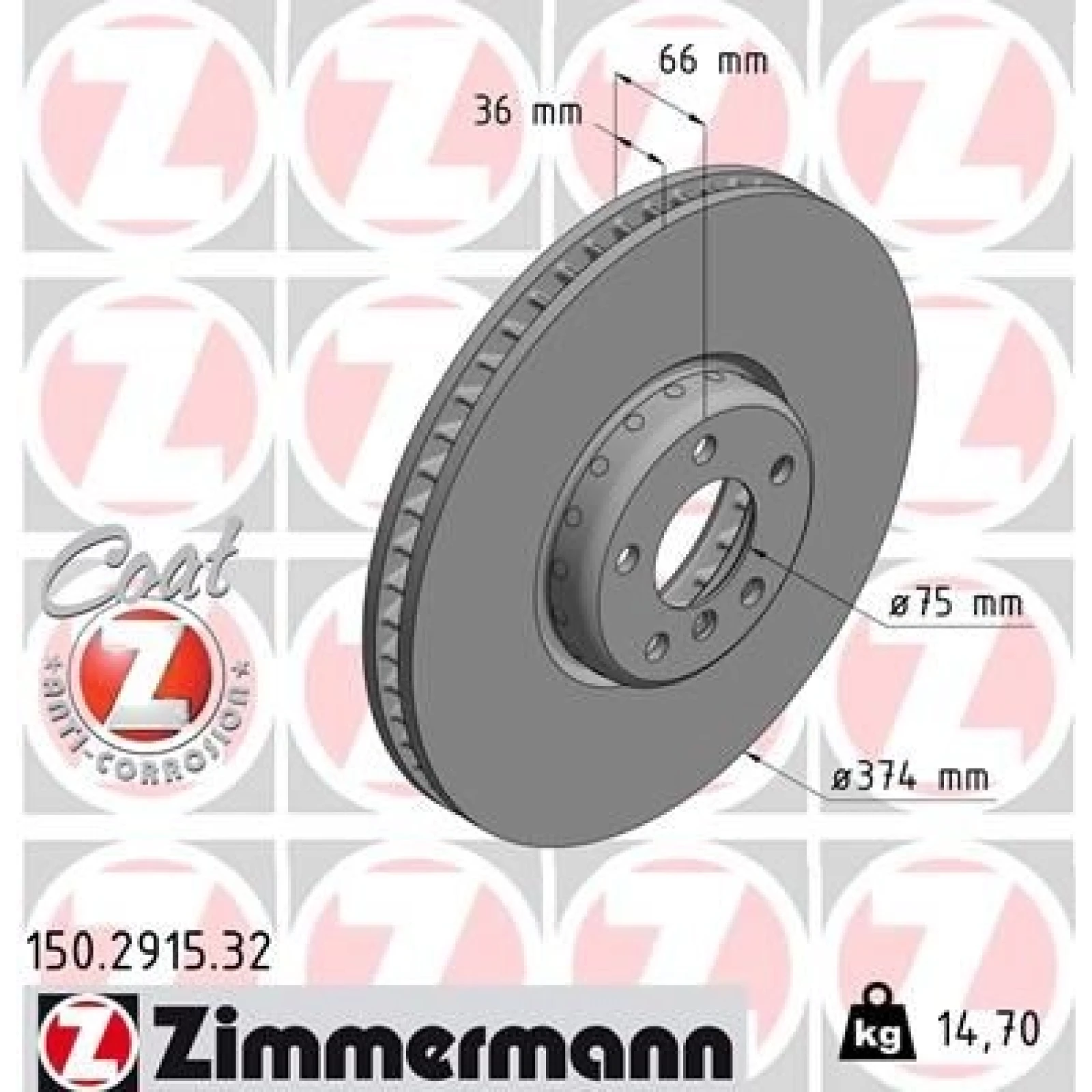 ZIMMERMANN Bremsscheibe 150.2915.32