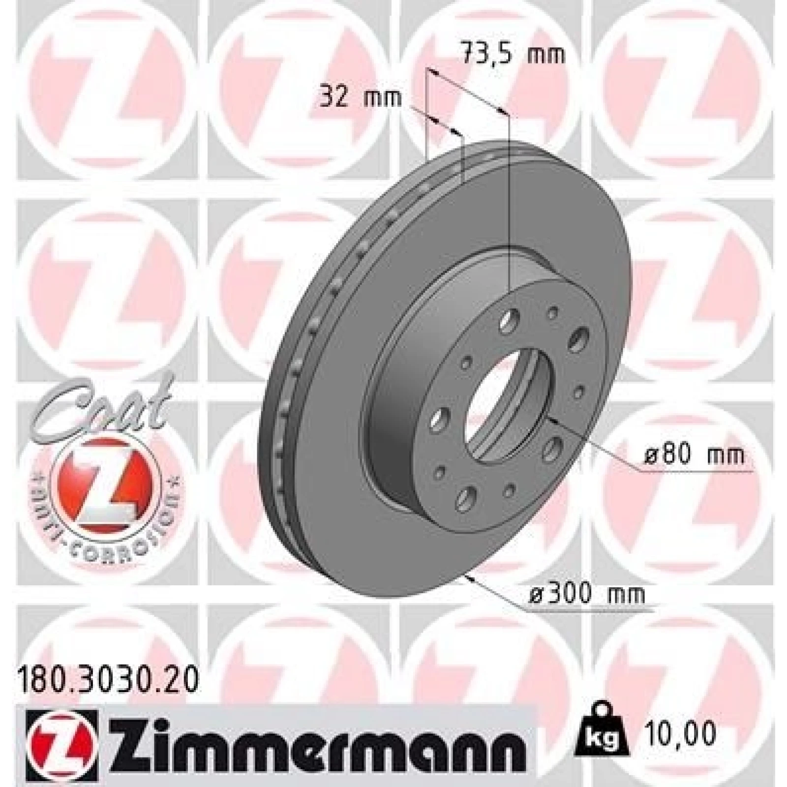 180.3030.20 Zimmermann Bremsscheibe 180.3030.20