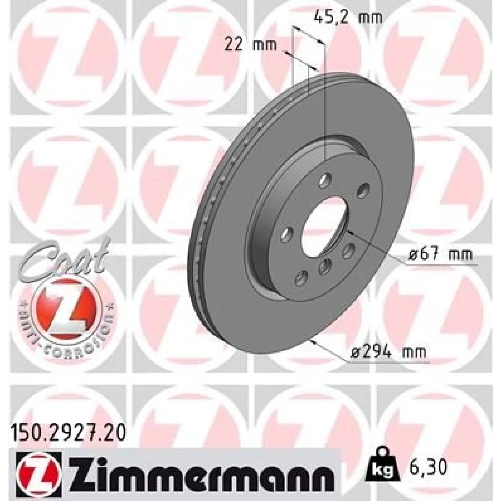 ZIMMERMANN Bremsscheibe 150.2927.20