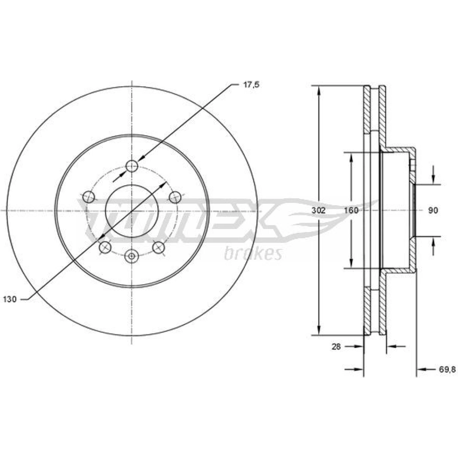 TOMEX brakes Bremsscheibe TX 72-46