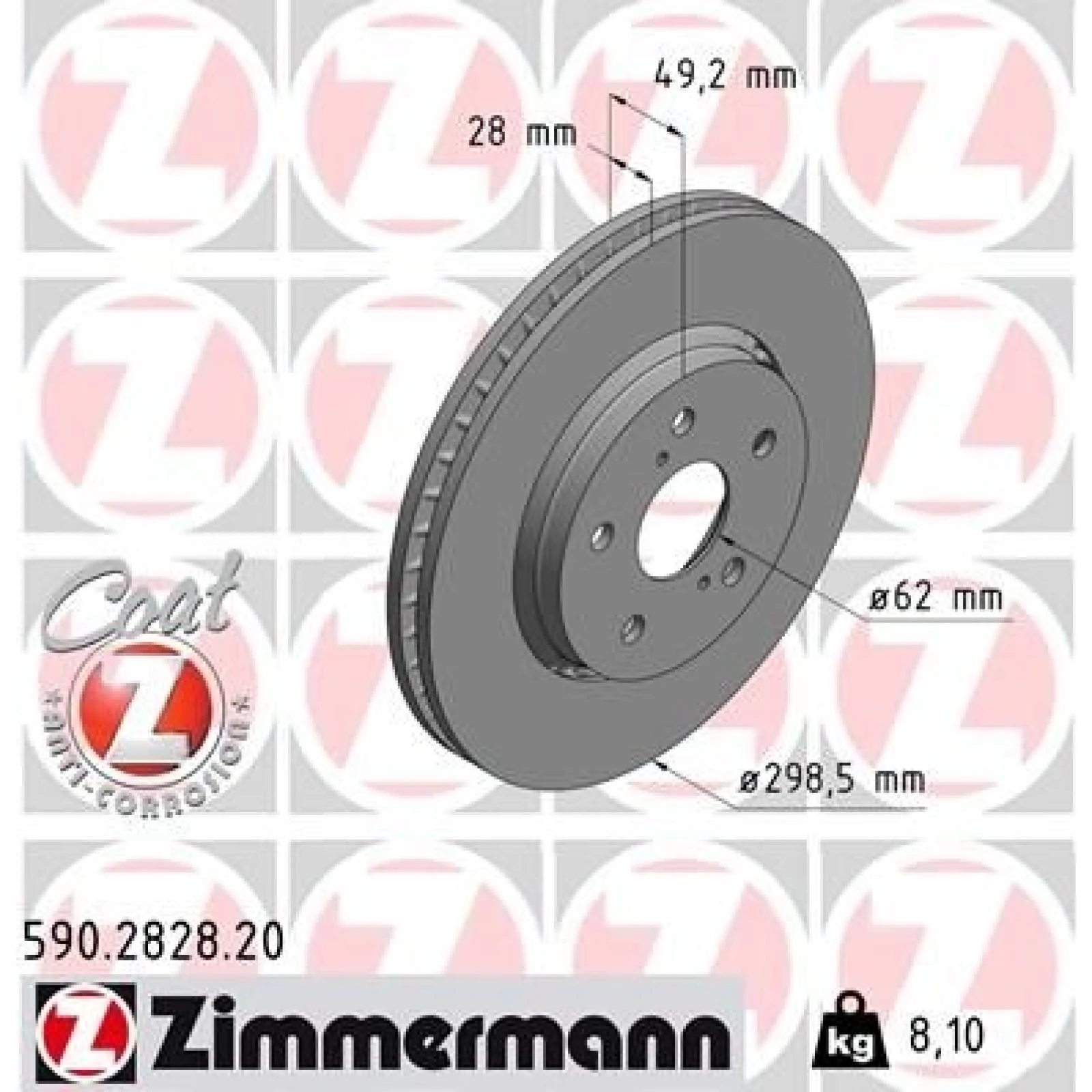 ZIMMERMANN Bremsscheibe 590.2828.20
