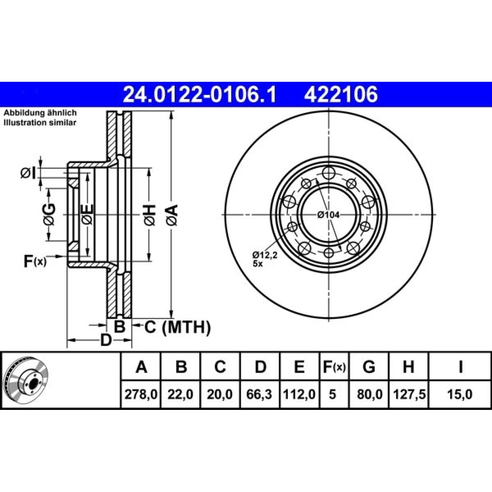 Bremsscheibe 24.0122-0106.1