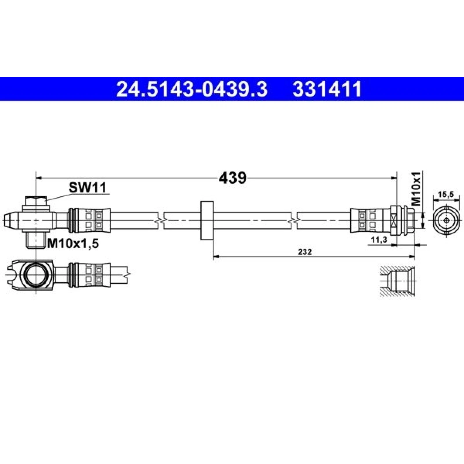 Bremsschlauch 24.5143-0439.3
