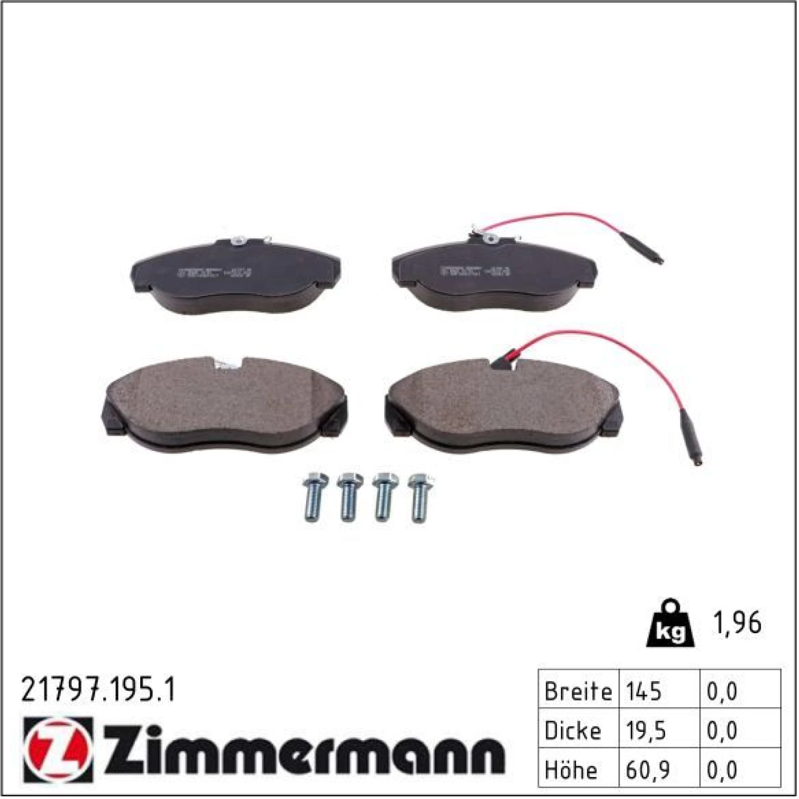 ZIMMERMANN Bremsbeläge 21797.195.1
