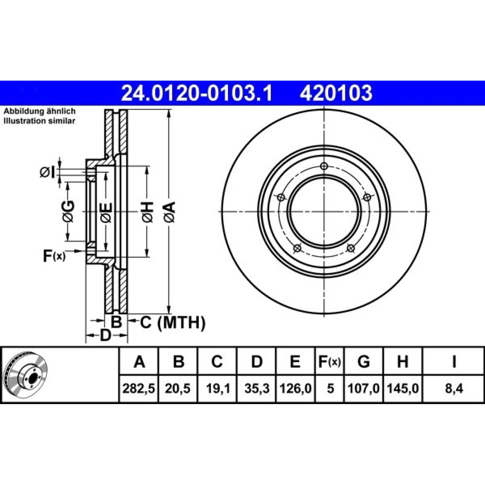 Bremsscheibe Porsche S. 911/914/924/944 67-88 24.0120-0103.1
