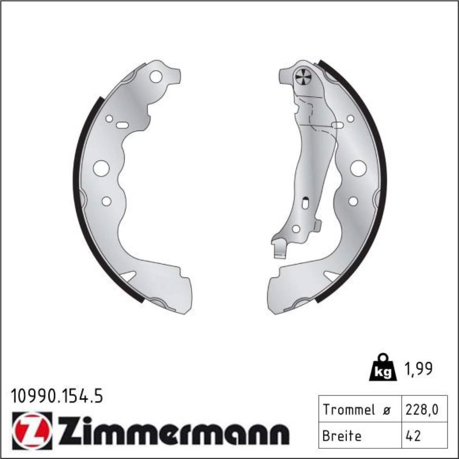 ZIMMERMANN Bremsbacken 10990.154.5
