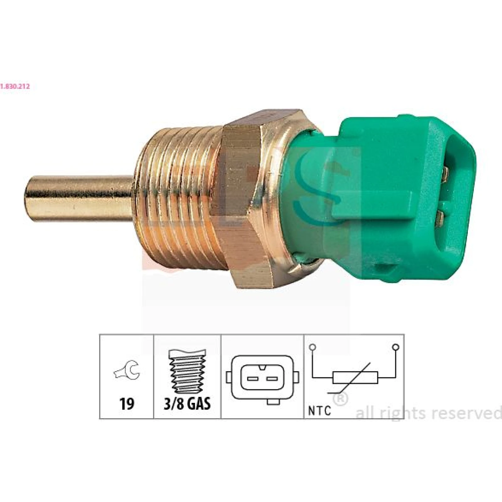 Sensor, Kühlmitteltemperatur 1.830.212