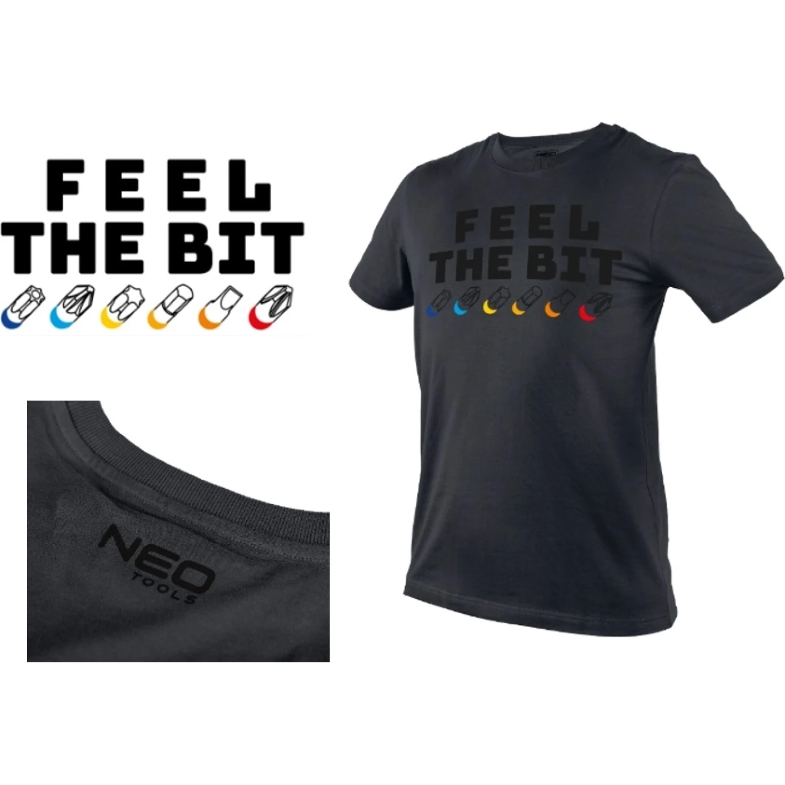 T-Shirt Mit Aufdruck, Feel The Bit, Größe Xl 81-641-XL
